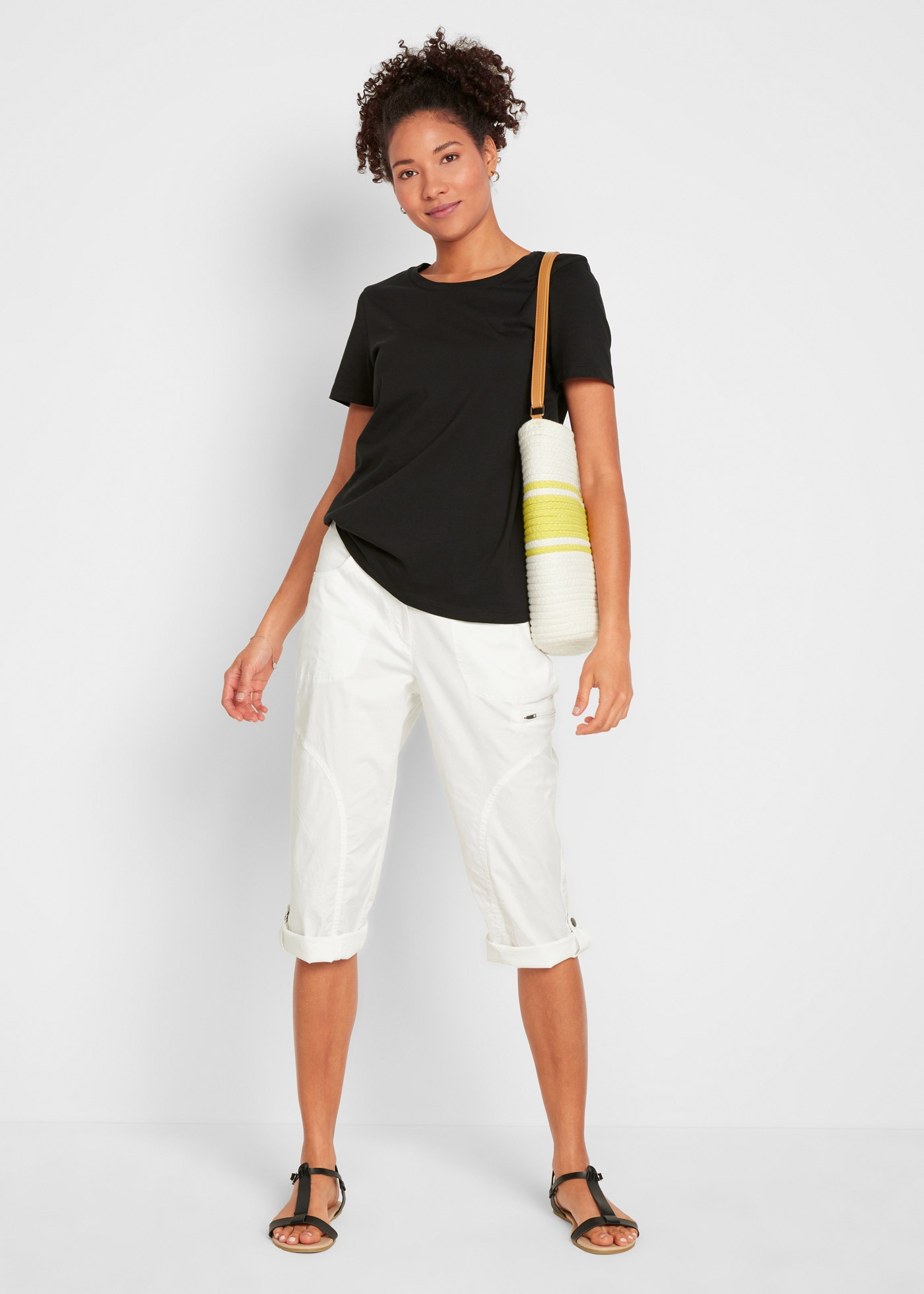 bonprix T-Shirt Packung, 2 Stk. lockere Passform, Kurzarm, Rundhalsausschnitt, aus Baumwolle