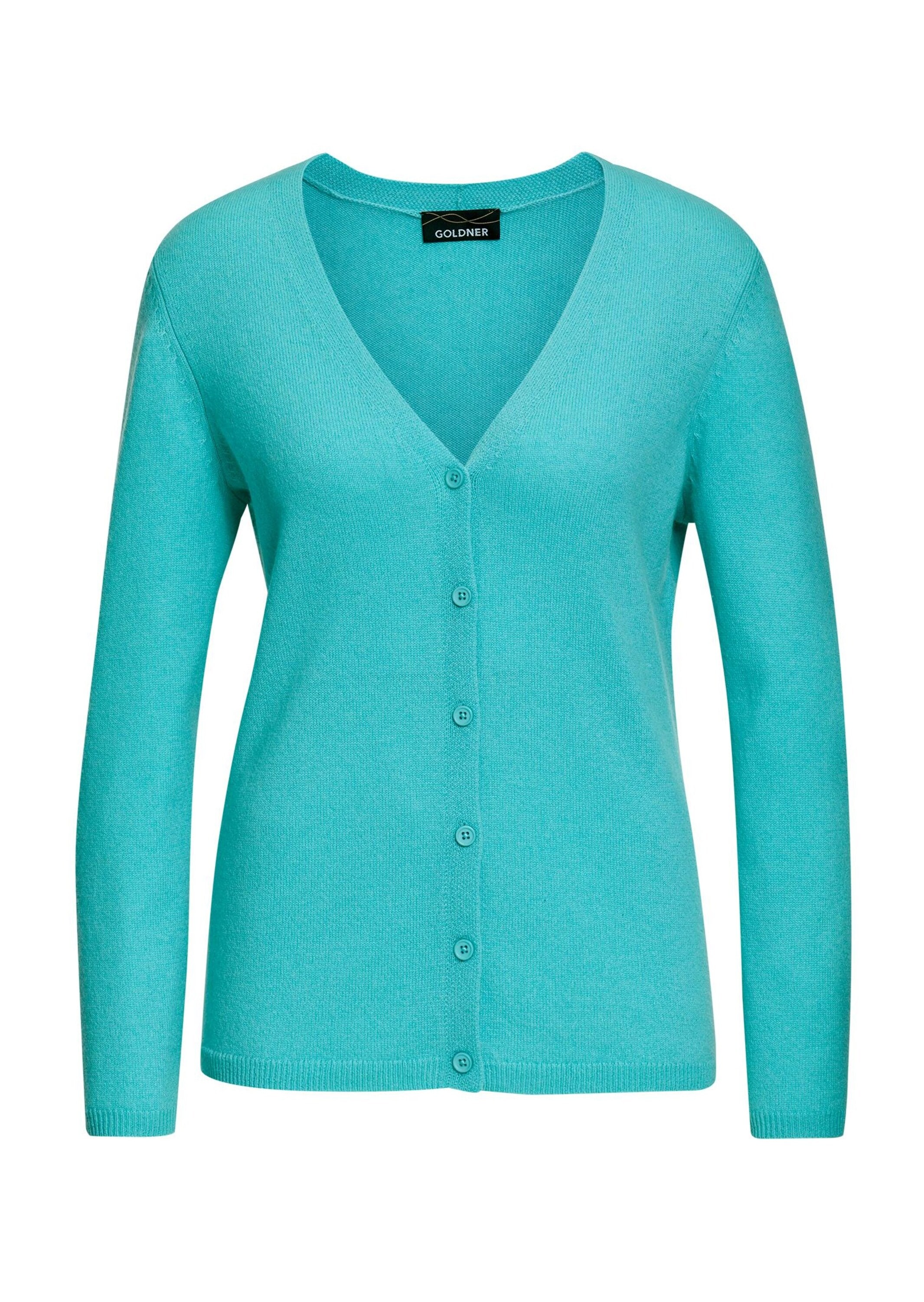GOLDNER Strickjacke "Weiche Kaschmirstrickjacke mit V-Ausschnitt" Ohne