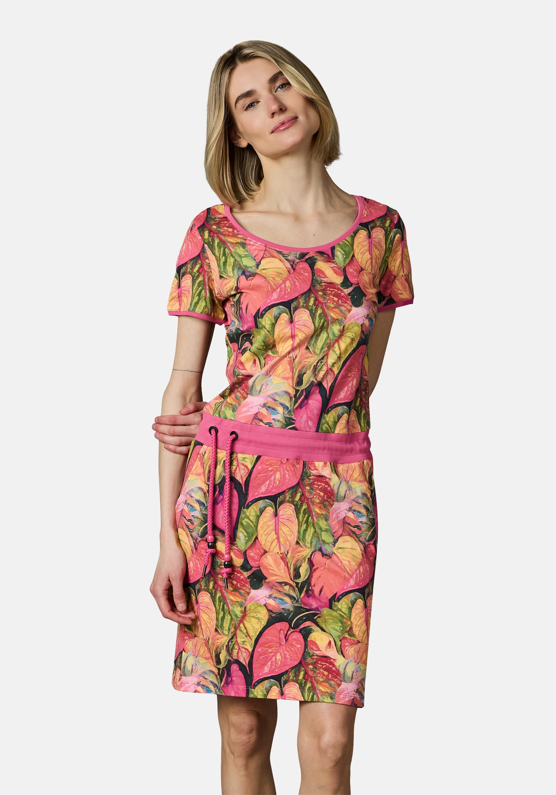 Ragwear Sommerkleid "Baomi Tropic YOUMODO" Außentaschen Eingrifftaschen Gemustertes Kurzarm Kleid für Damen