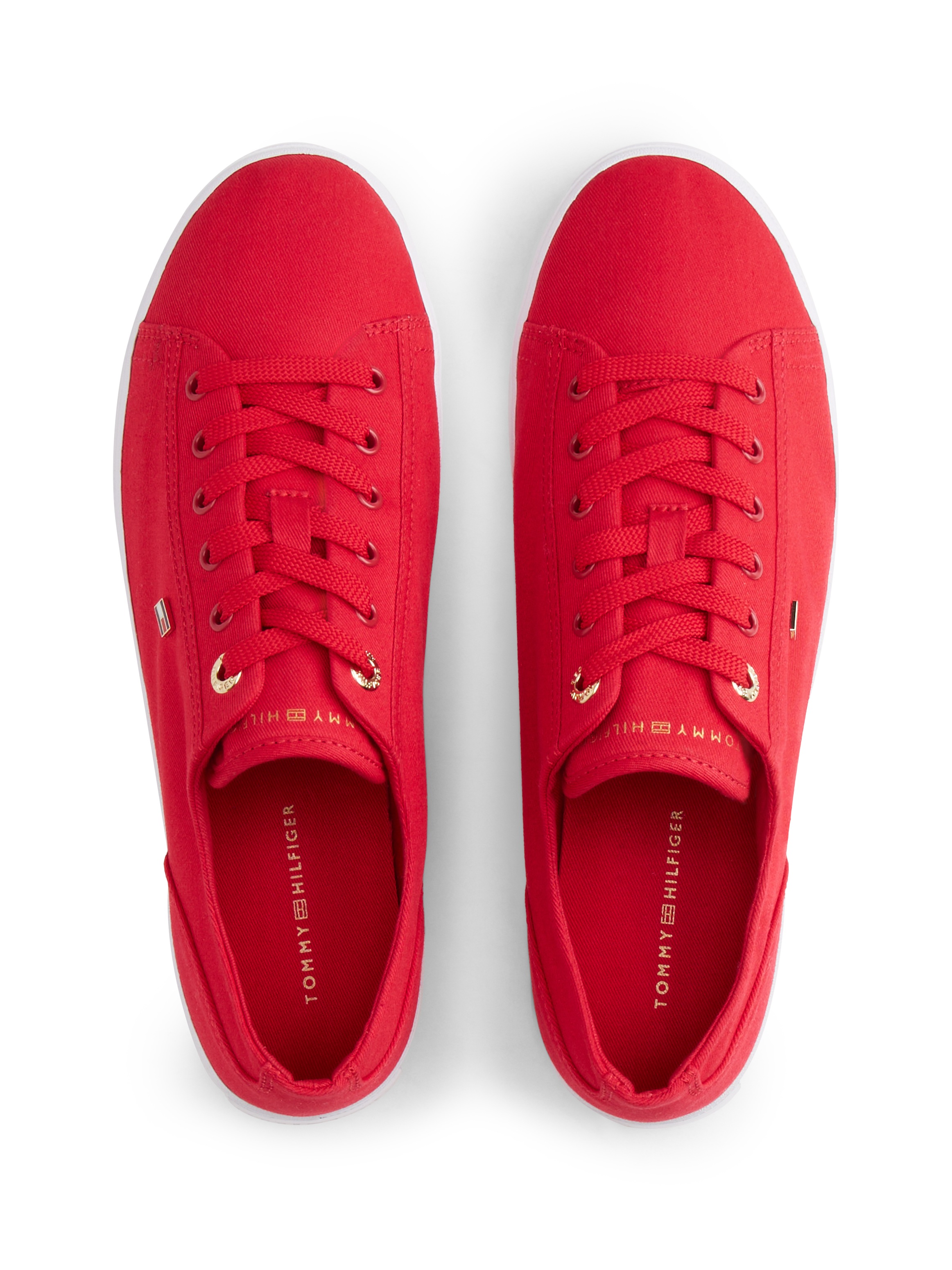 Tommy Hilfiger Plateausneaker »TH FOXING SNEAKER CANVAS«  Freizeitschuh, Halbschuh, Schnürer mit Logostickerei