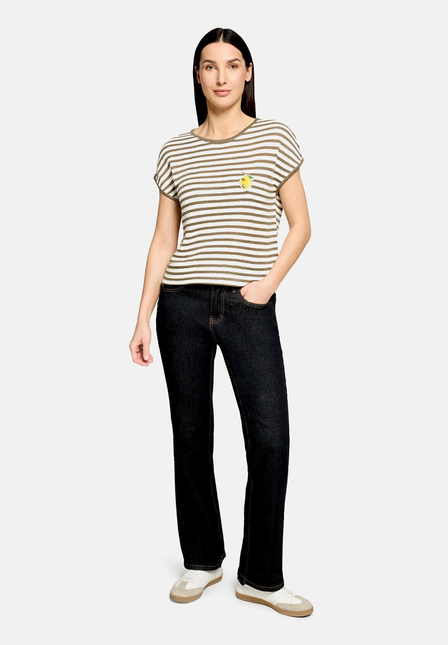 Cartoon Kurzarmshirt "Damen mit Streifen" 1 tlg.