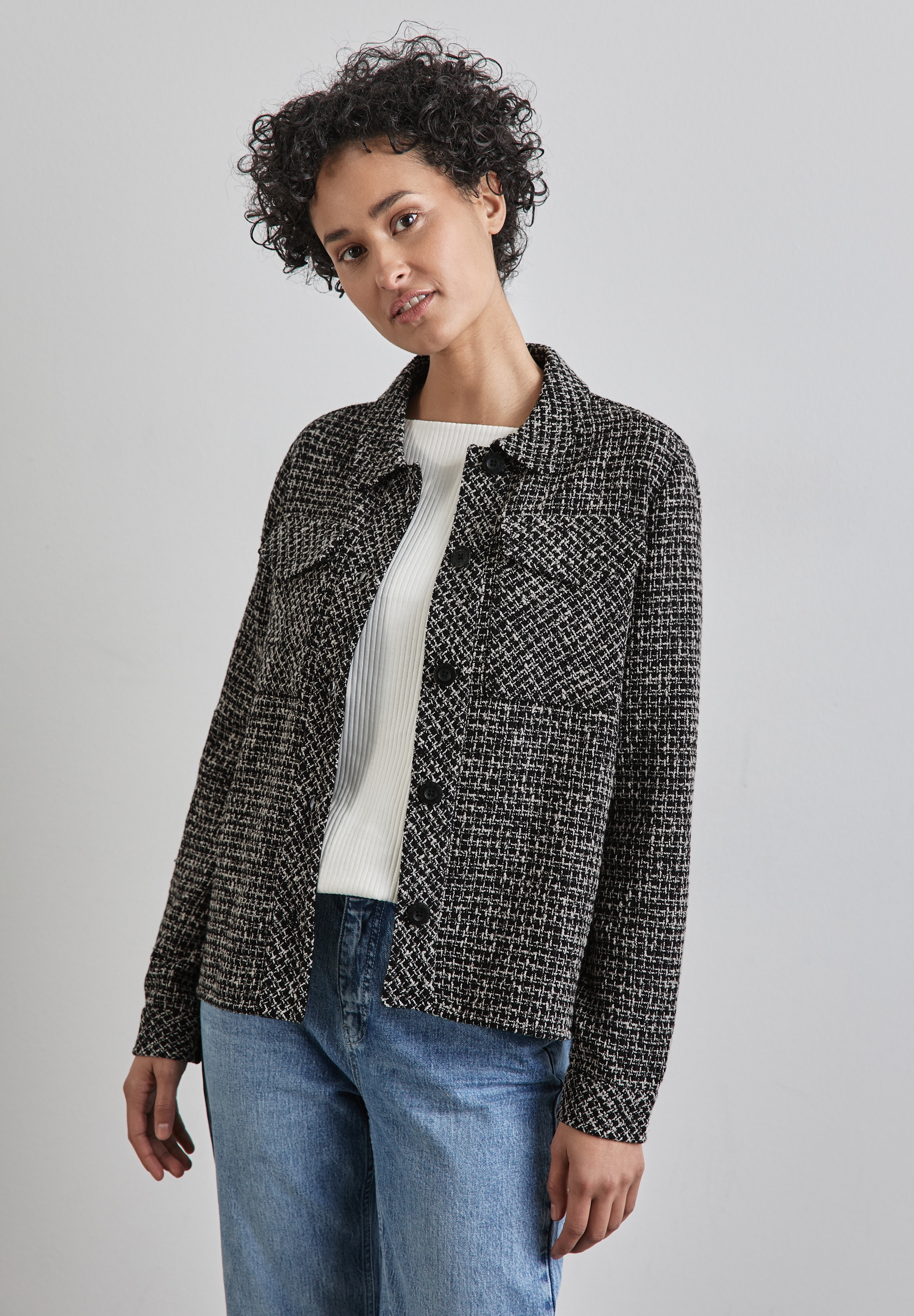 STREET ONE Kurzjacke be Kapuze su Brusttaschen