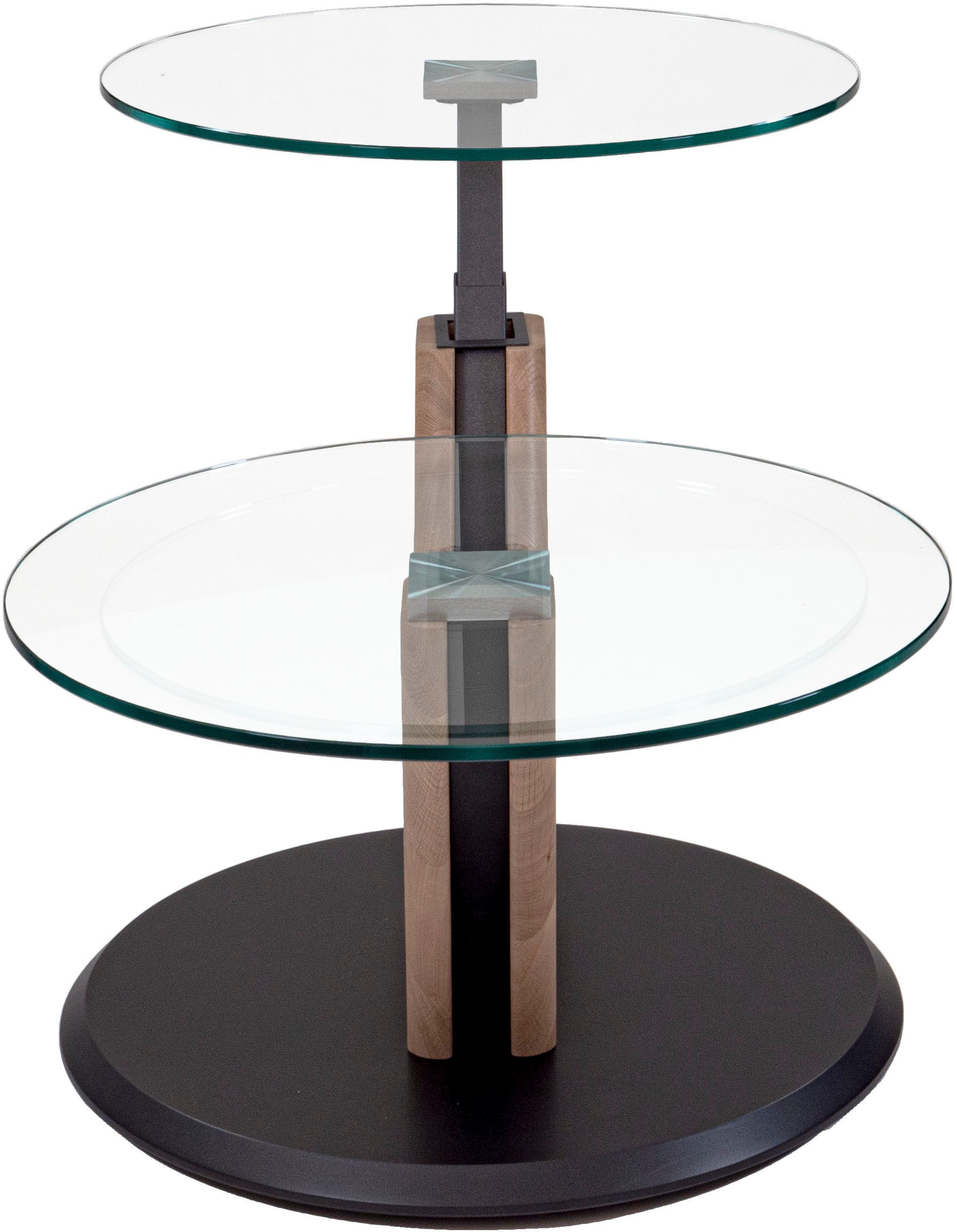 Vierhaus Couchtisch, stufenlos höhenverstellbare Glasplatte, rollbar