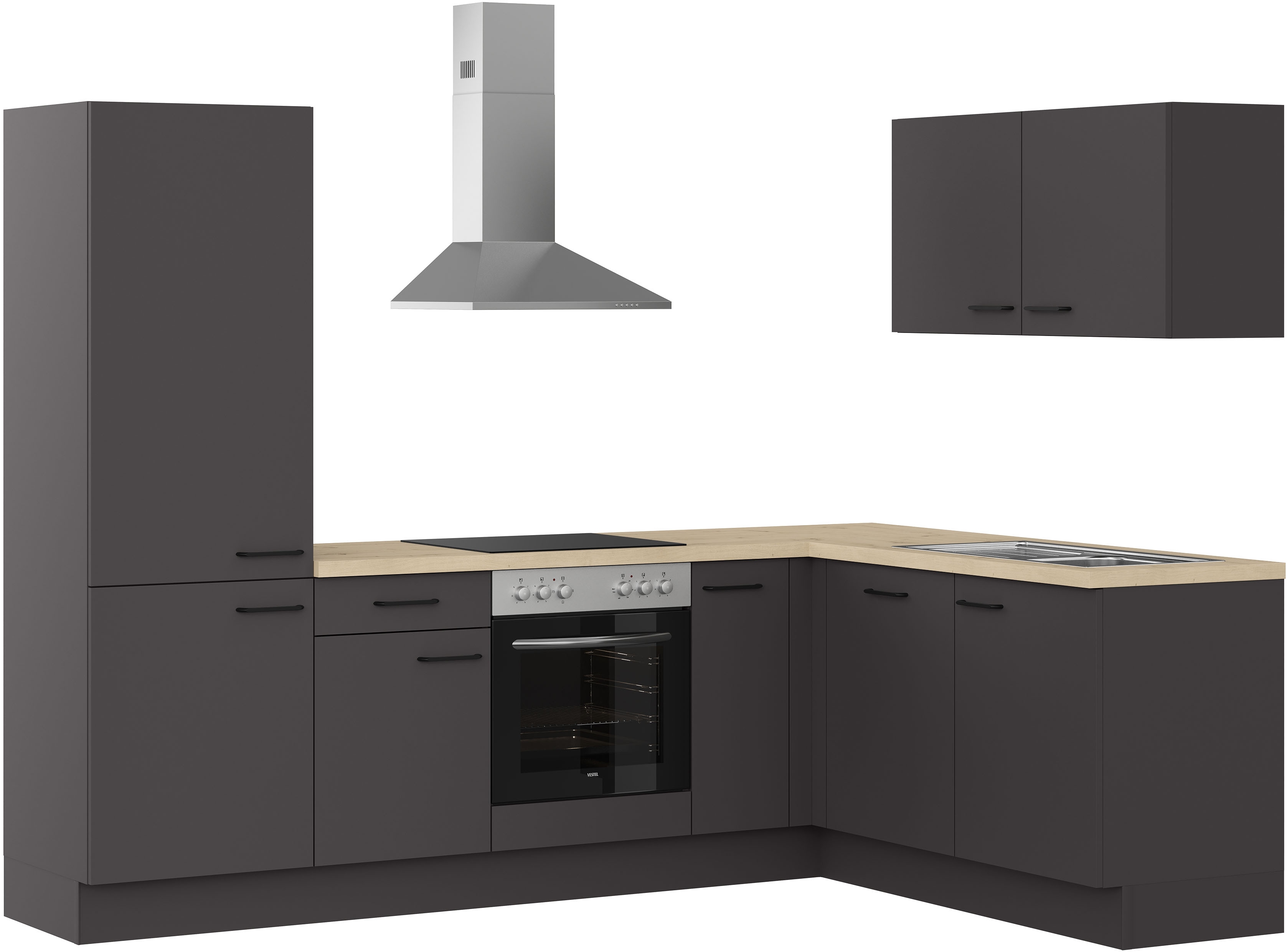 IMPULS KÜCHEN ""Tirana", Ausrichtung wählbar, Schubkästen mit Soft-Close" vormontiert, wahlweise mit E-Geräten, mit Vollauszug, Breite 265/185cm