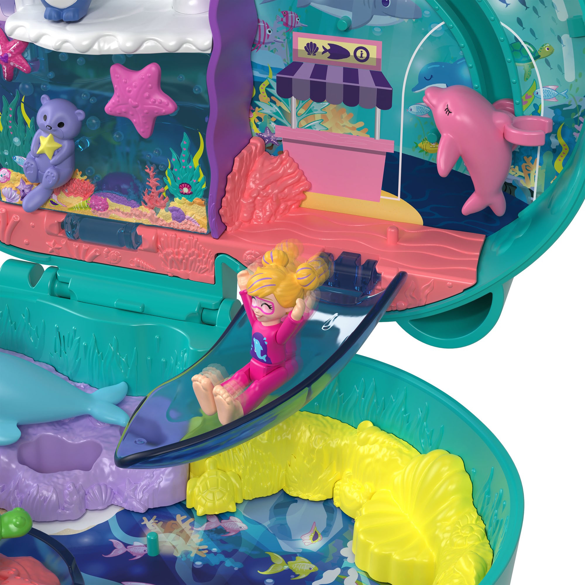 Polly Pocket Spielwelt »Aquarium Schatulle«, mit 2 Figuren und Zubehör