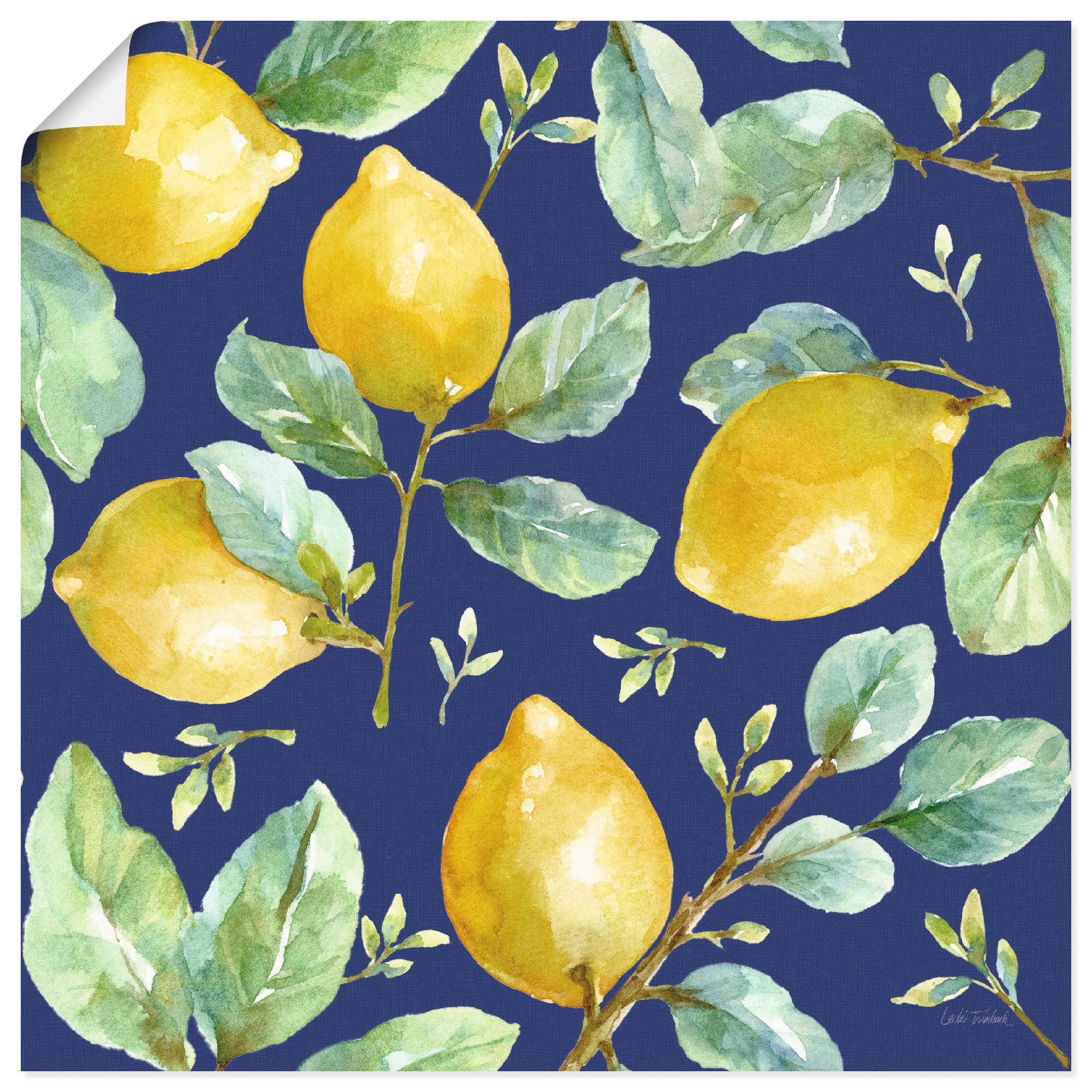 Wandbild ARTLAND "Le Citron Pattern IB", farbe bild(er): farbig, B:40cm H:40cm, Papier, Bilder, als Alubild, Leinwandbild, Poster, Wandaufkleber in verschied. Größen