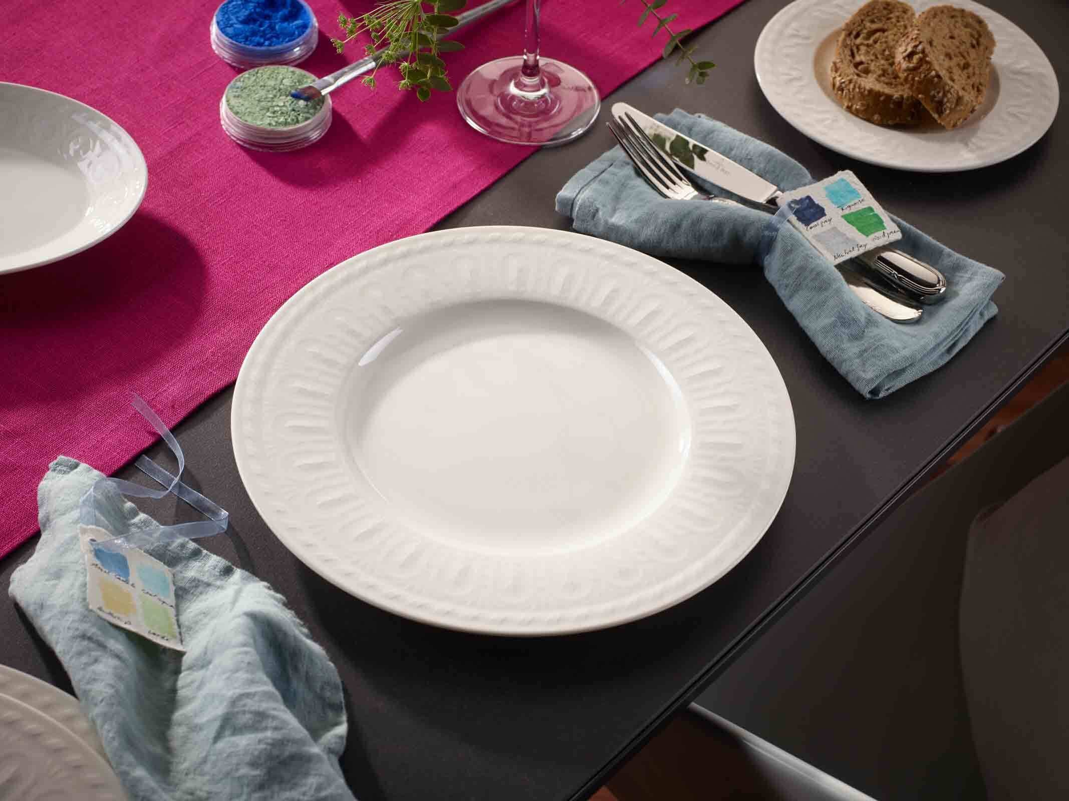 Villeroy & Boch Speiseteller »Speiseteller Cellini ø 27 cm 6er Set weiß« Spülmaschinengeeignet, Mikrowellenfest