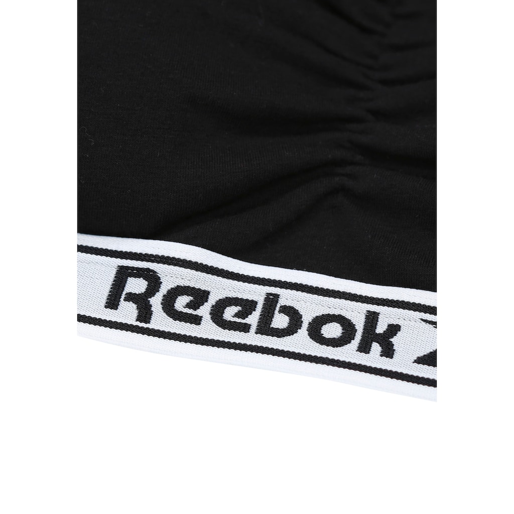 Reebok Bustier »"Jackie"«, Logoschriftzug auf dem Unterbrustband, Raffung vorn