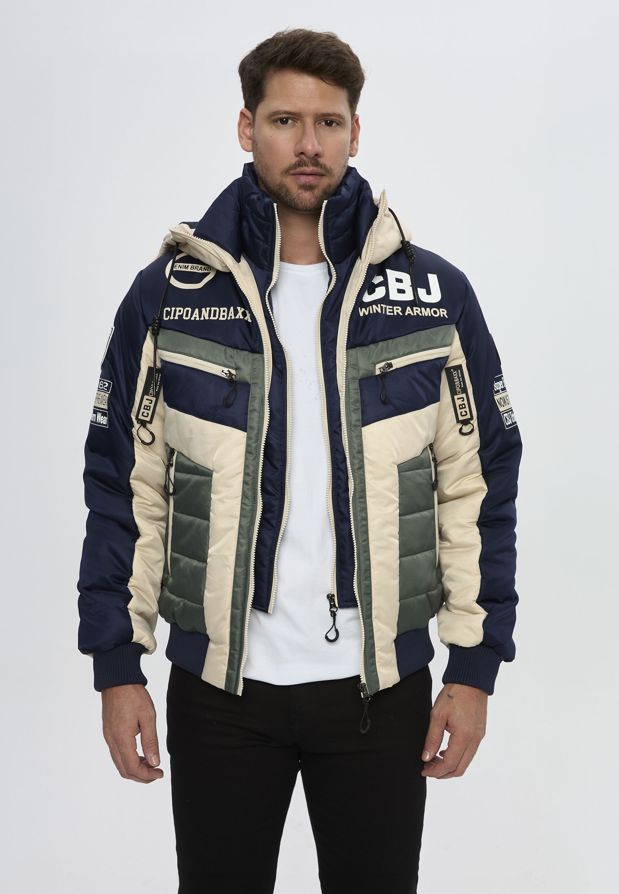 Cipo & Baxx Winterjacke »Winterjacke CM234« mit Kapuze stylisch & Warm für Kalte Winter
