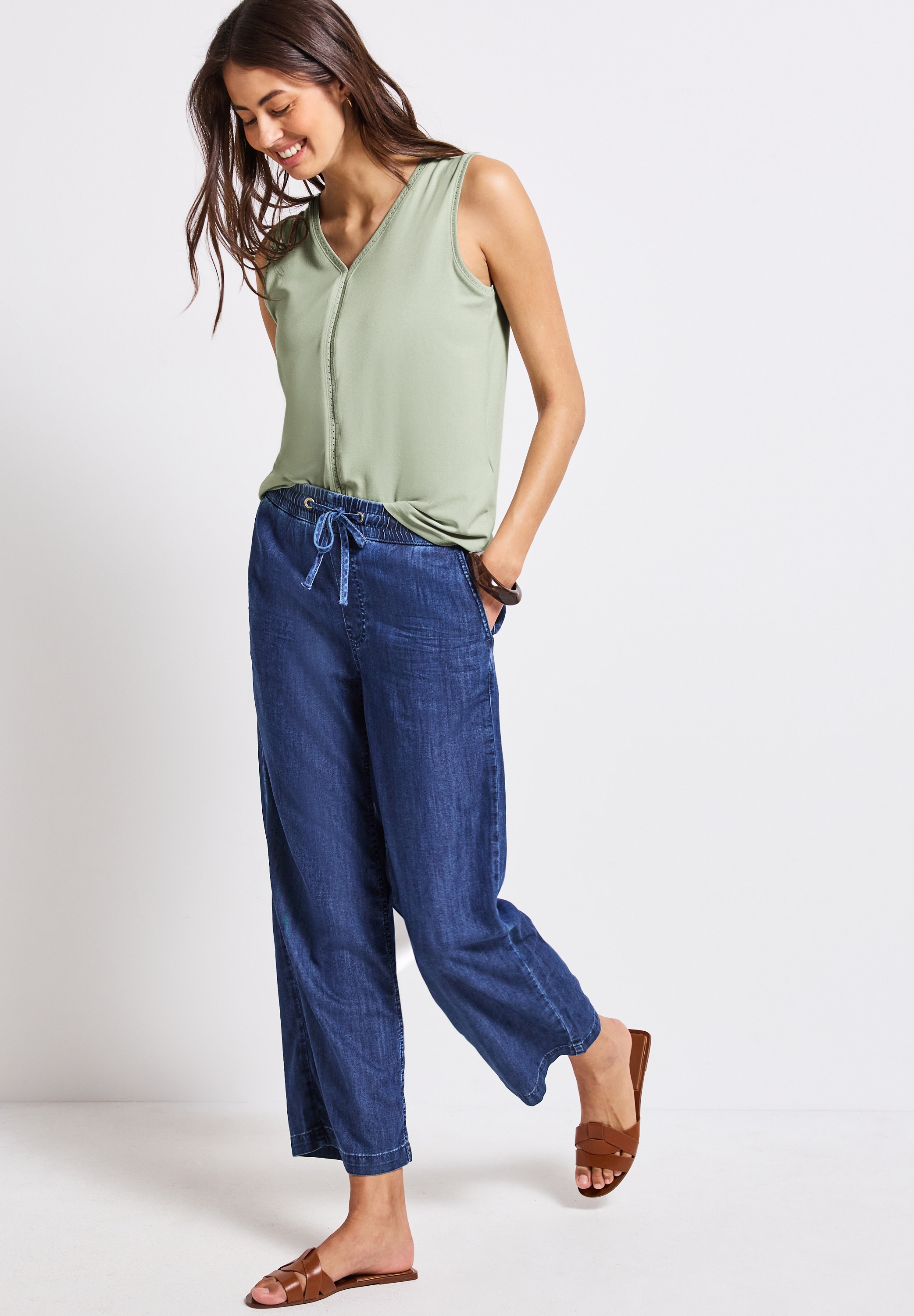 STREET ONE Shirttop, mit Häkel Details