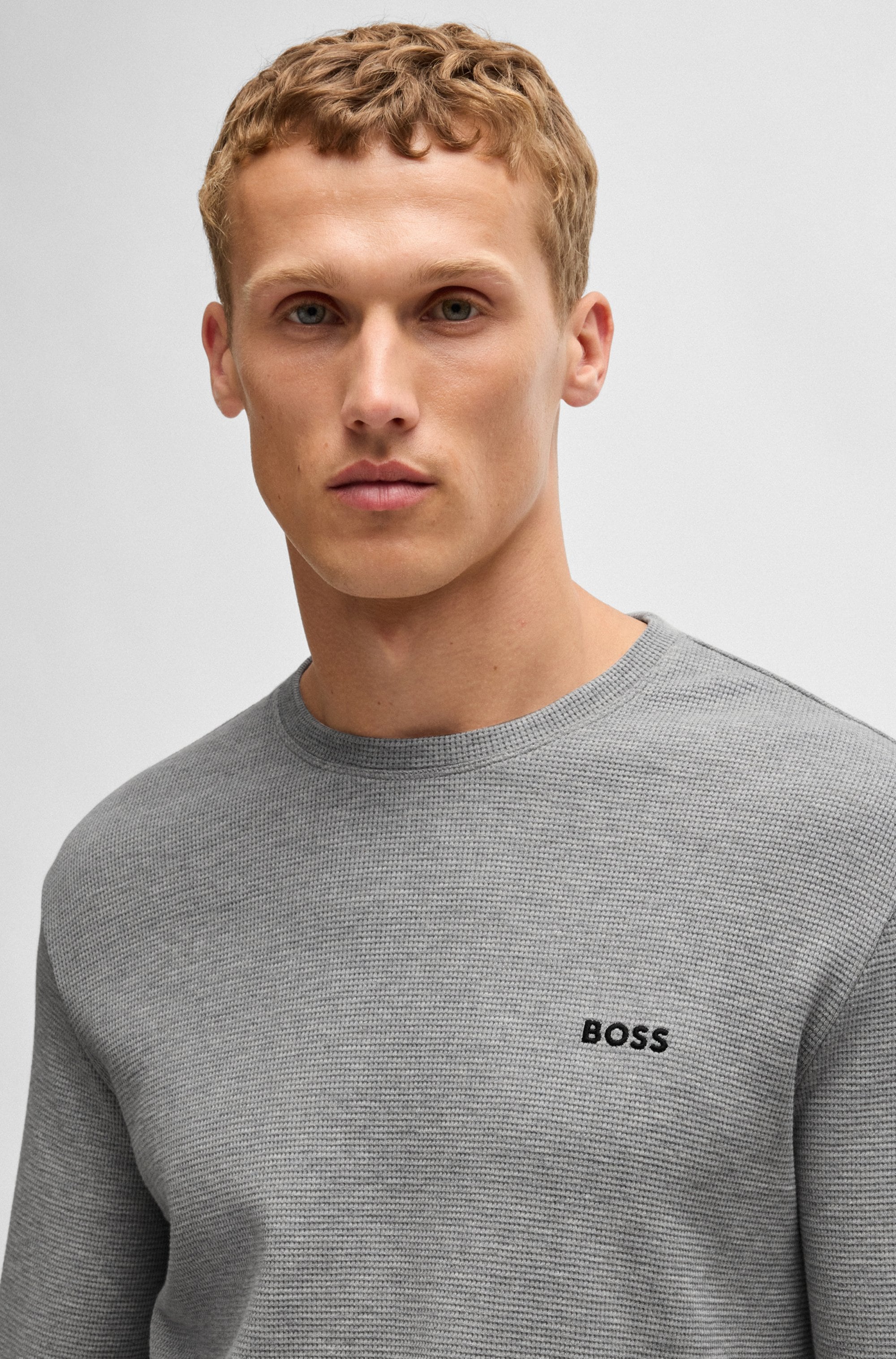 BOSS Pyjamaoberteil »Waffle LS-Shirt«