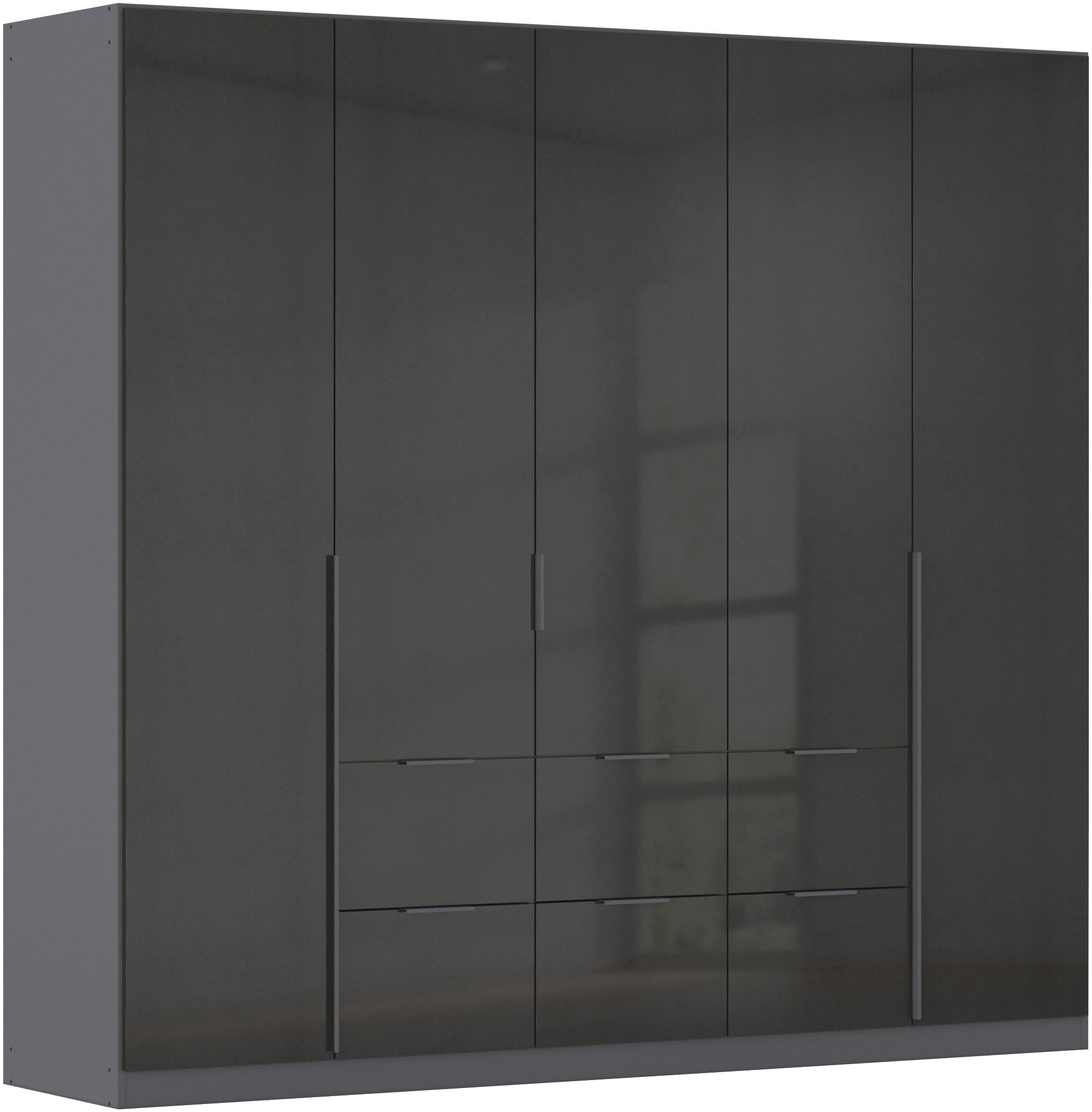 OTTO home Drehtürenschrank "Kleiderschrank Schrank Garderobe AGORDO mit Dekor- oder Hochglanzfront" in zwei Griff-Farben, Breite 226 cm, mit Außenschubkästen, Serie in 7 Breiten und 2 Höhen MADE IN GERMANY