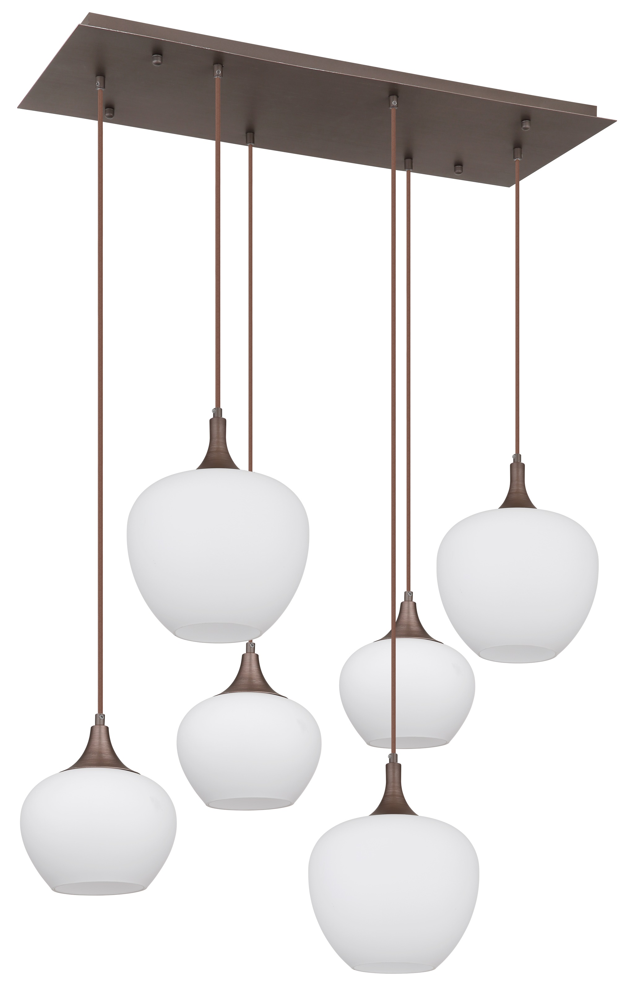 GLOBO LIGHTING Hängeleuchte »MAXY«, Leuchtmittel E27 | ohne Leuchtmittel, Hängelampe/Pendell./kaffeefarben/Glas opal/ unterschiedliche Gläser