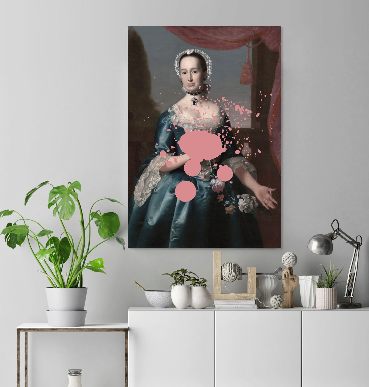 queence Acrylglasbild »Frau mit Farbklecks«, Kunst-Gemälde-Frau-Bilder von Frauen-Historische Persönlichkeiten-Formen, Fine Art-Print in Galeriequalität