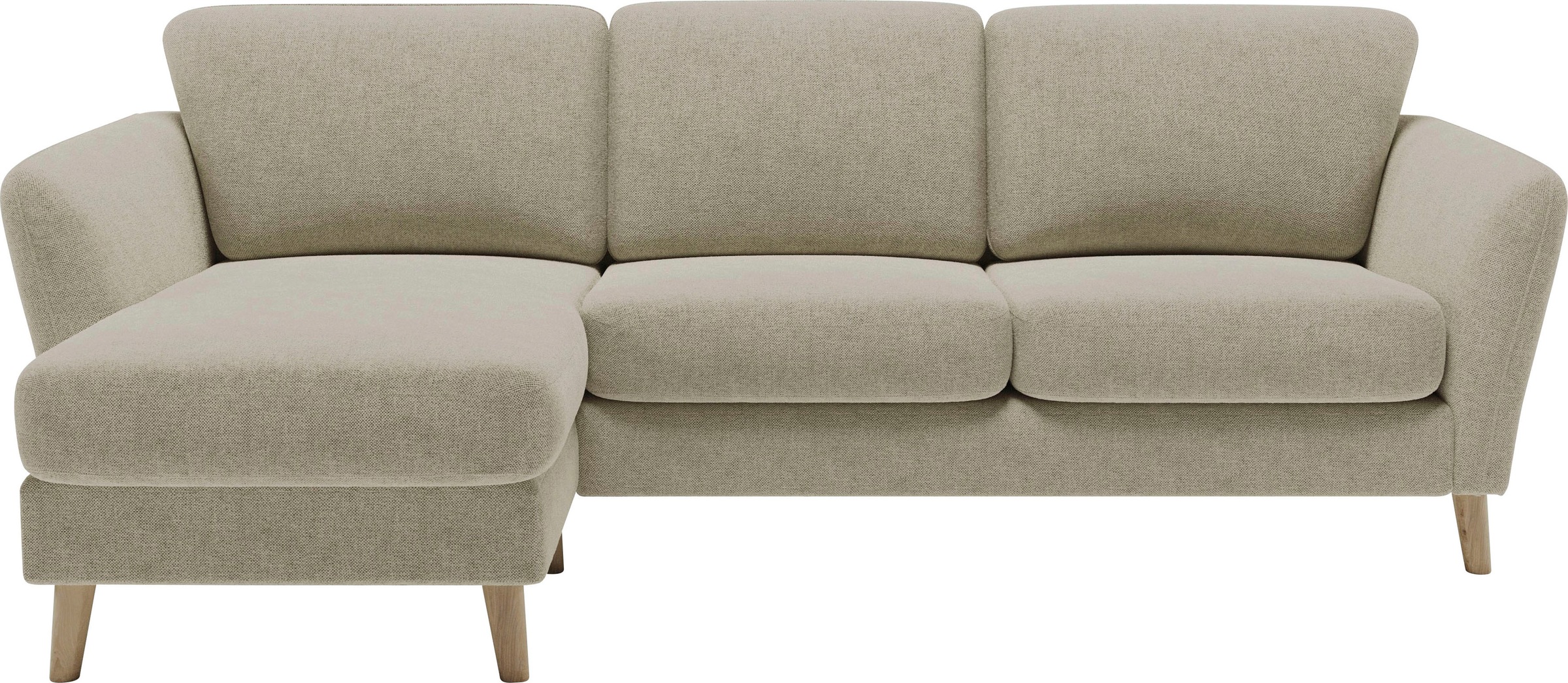 Home affaire Ecksofa »MARSEILLE (242/152cm),L-Form, Rec. rechts/links«, Massivholzbeine aus Eiche, in verschieden Bezügen und Farbvarianten