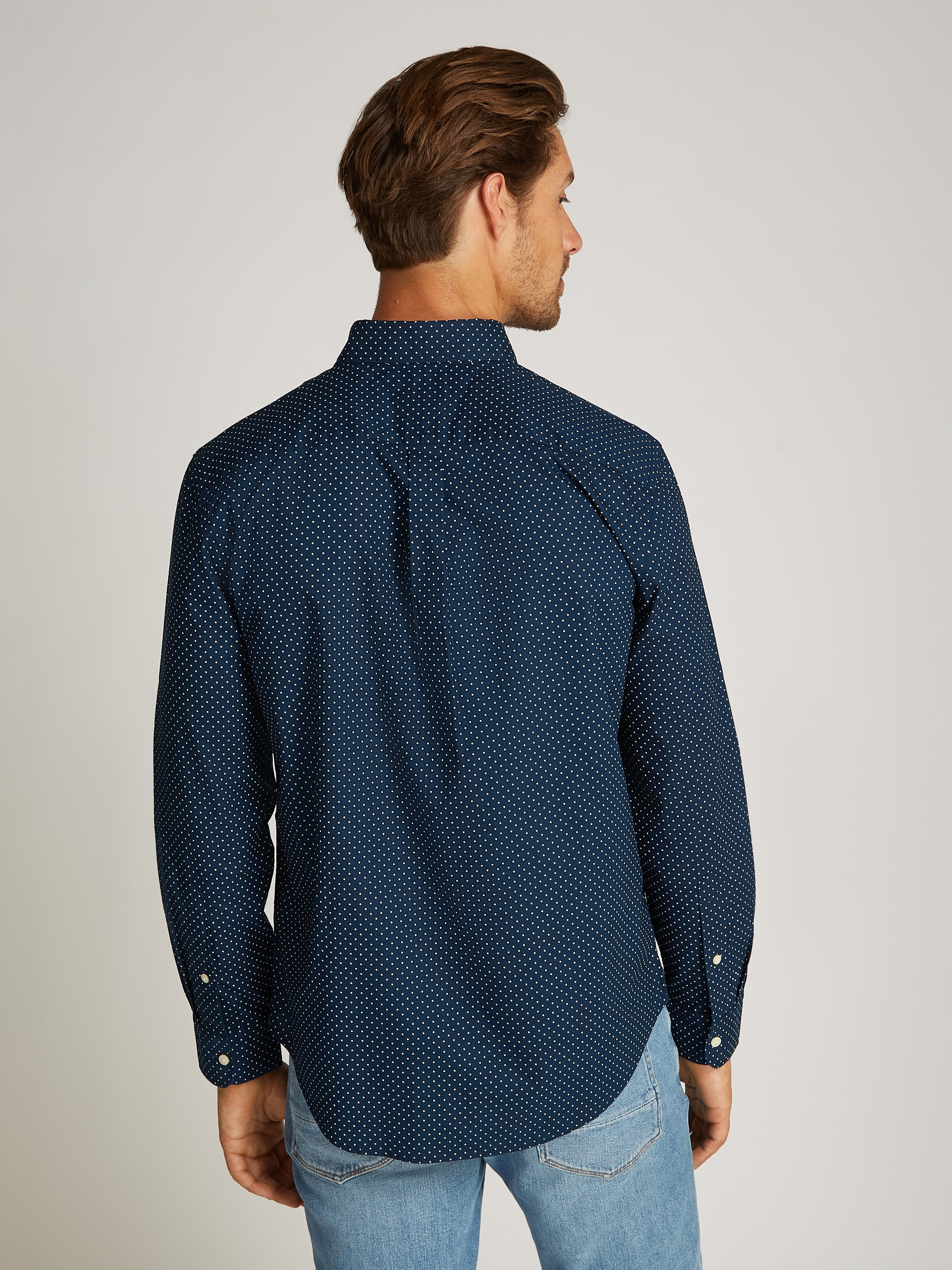 Tommy Hilfiger Businesshemd »FLEX POPLIN POLKA DOT RF SHIRT«, mit Punktprint