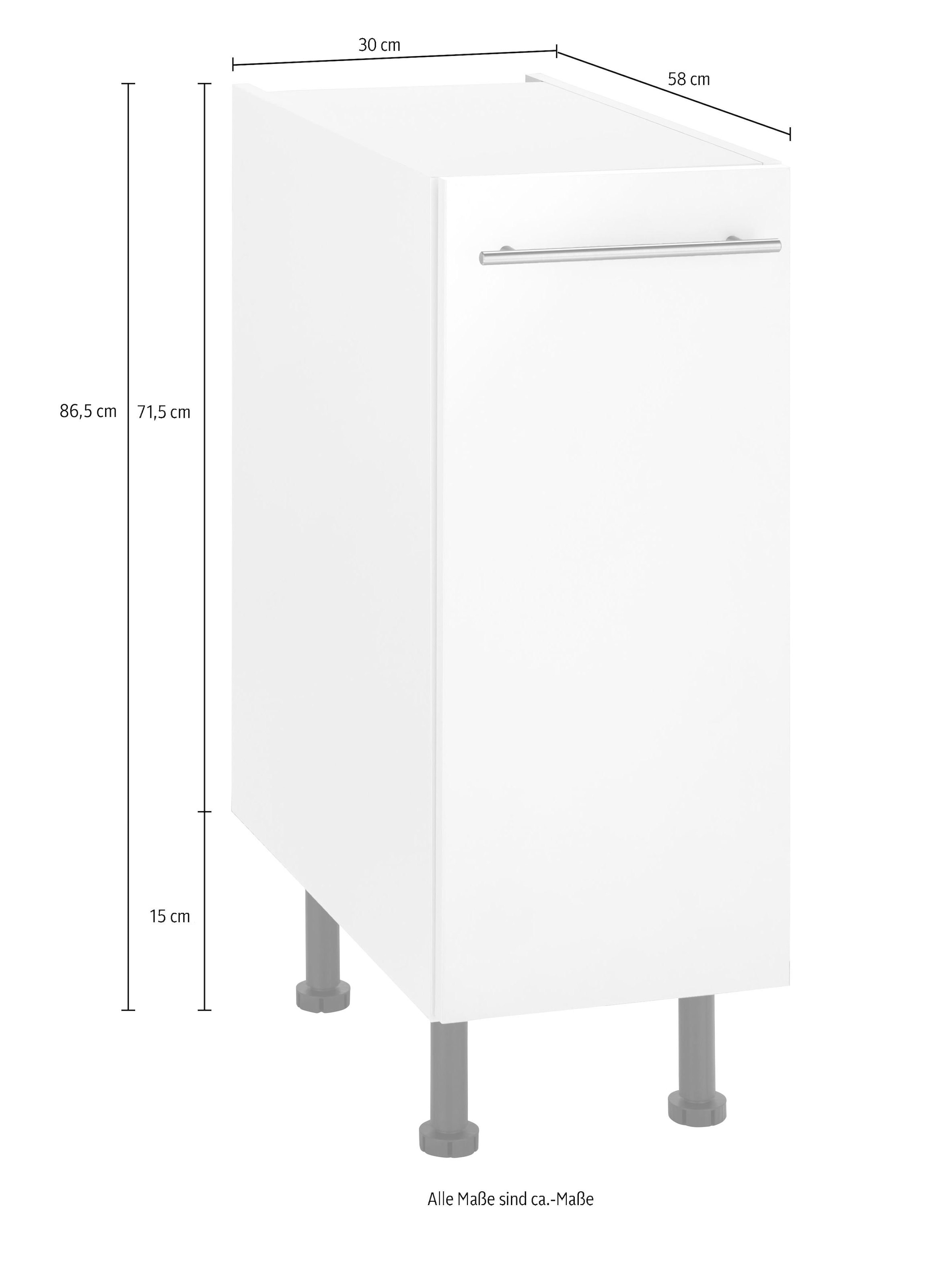 wiho Küchen Unterschrank »Ela«, Breite 30 cm, Auszug mit cleverer  Inneneinteilung | BAUR