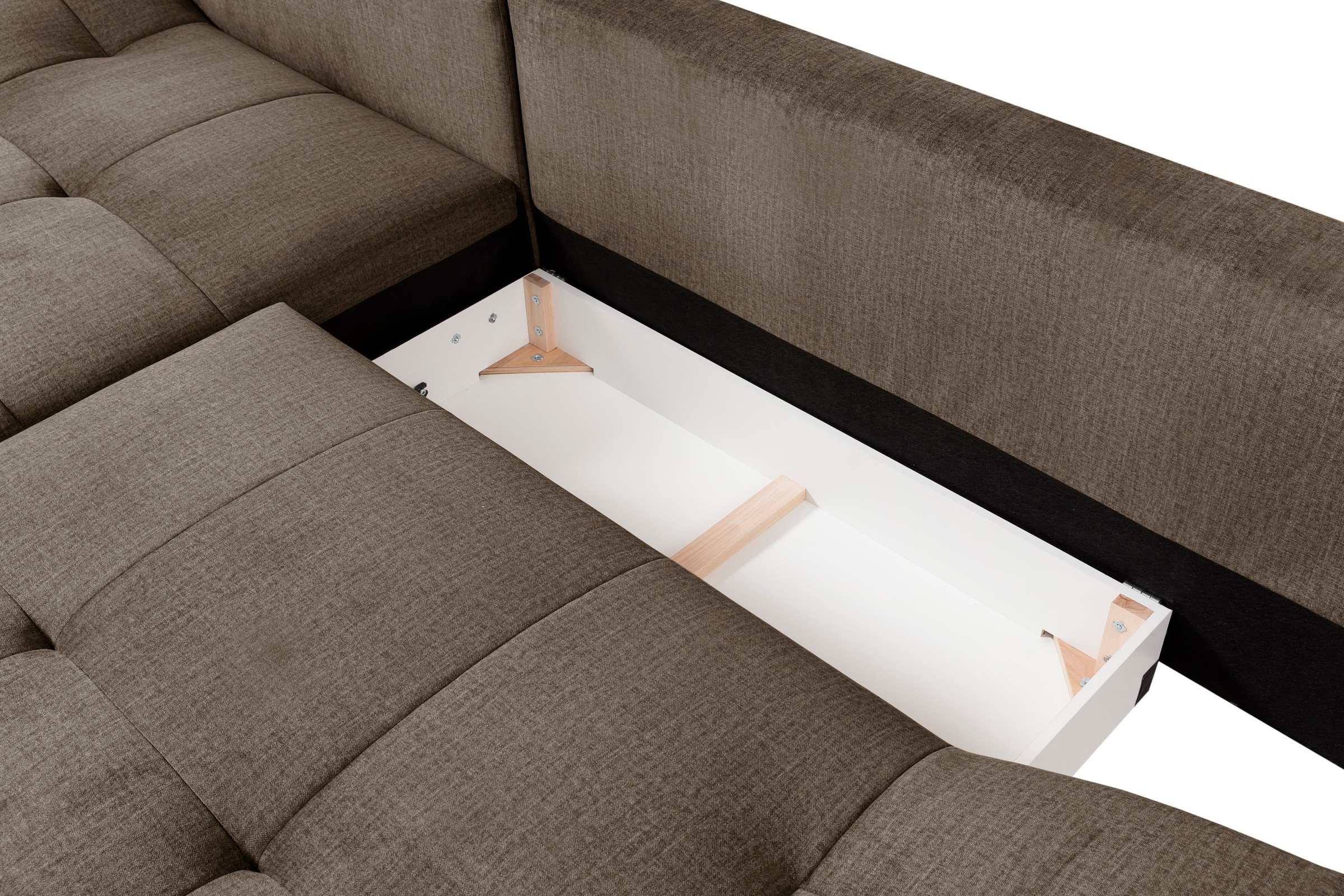 exxpo - sofa fashion Ecksofa »Olmedo, extravagantes Design und toller Sitzkomfort, L-Form«, inklusive Bettfunktion, Bettkasten und Rückenkissen