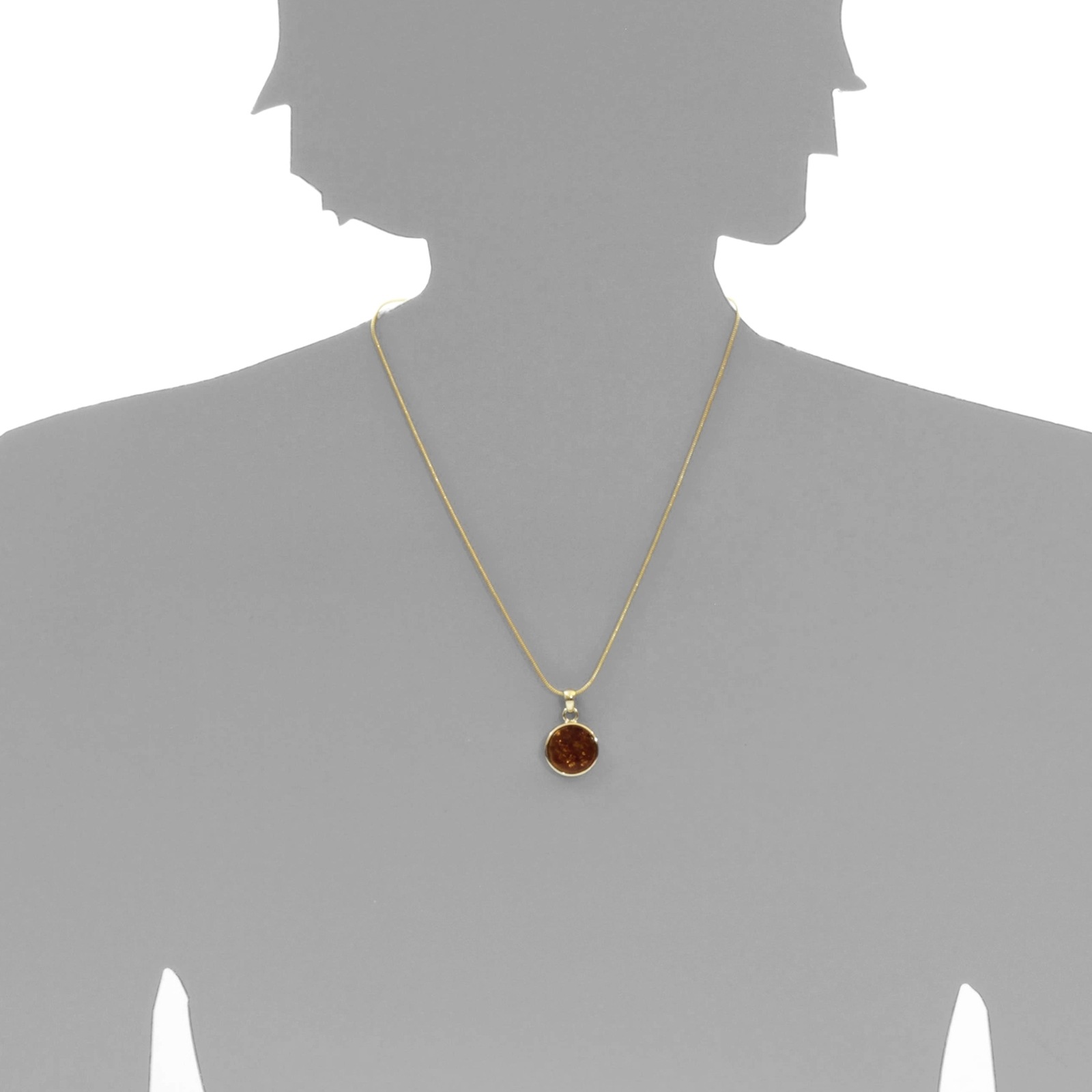 Kettenanhänger OSTSEE-SCHMUCK "- Classic 16 mm - Gold 333/000 - Bernstein" Gr. 29, gold (gold 333, goldfarben, gelb), Schmuckanhänger, Damen, Gelbgold 333, Kettenanhänger 6