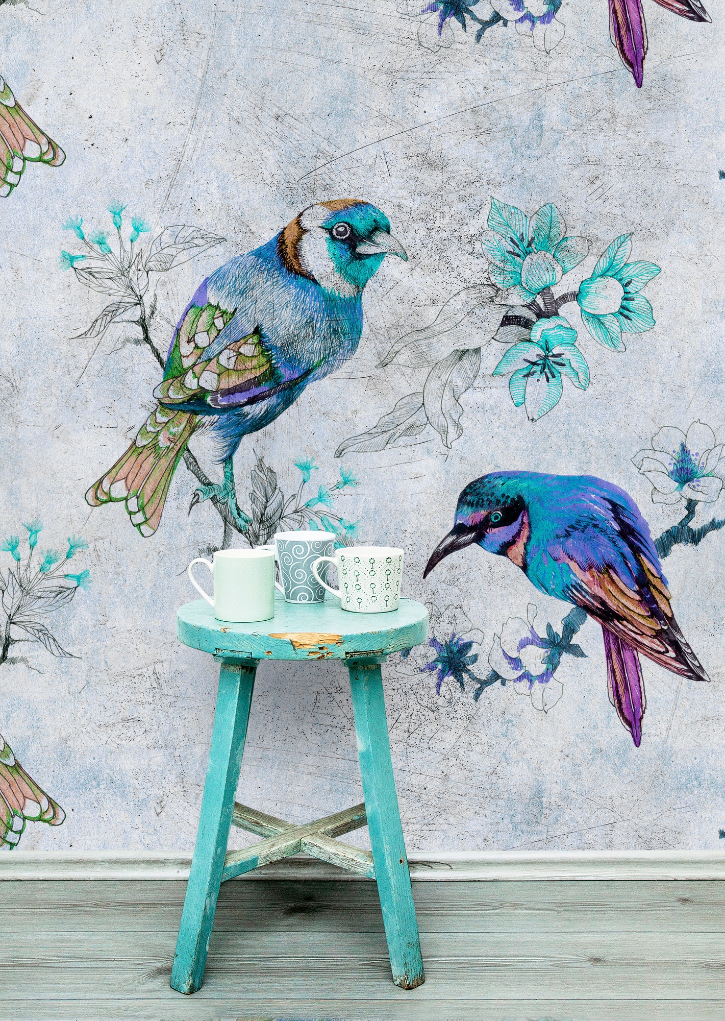 living walls Fototapete "Walls by Patel Love Birds 1" glatt Vlies, Wand, Sc günstig online kaufen