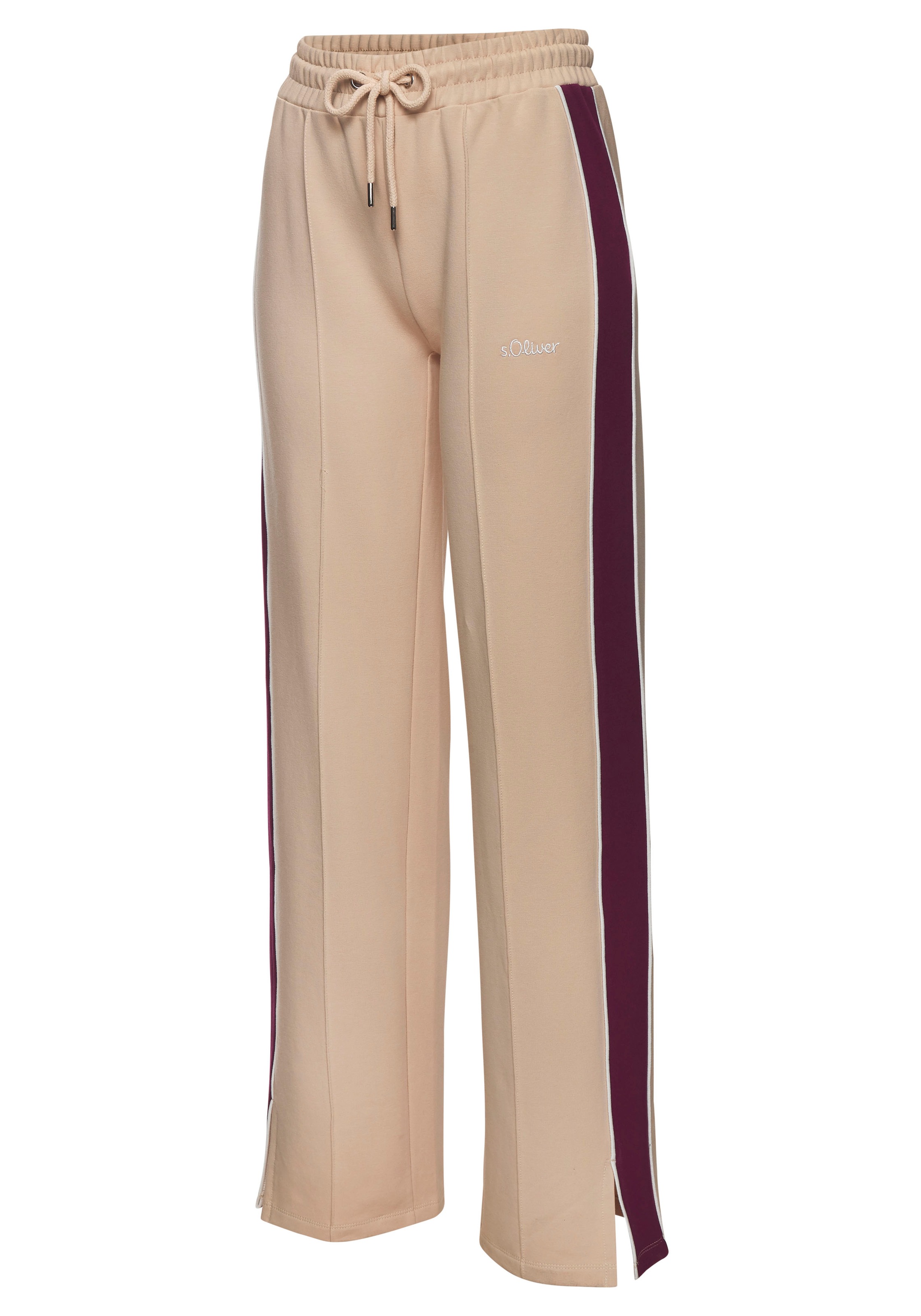 s.Oliver Sweathose, Loumngehose mit Kontraststreifen und Pipings, Loungewear