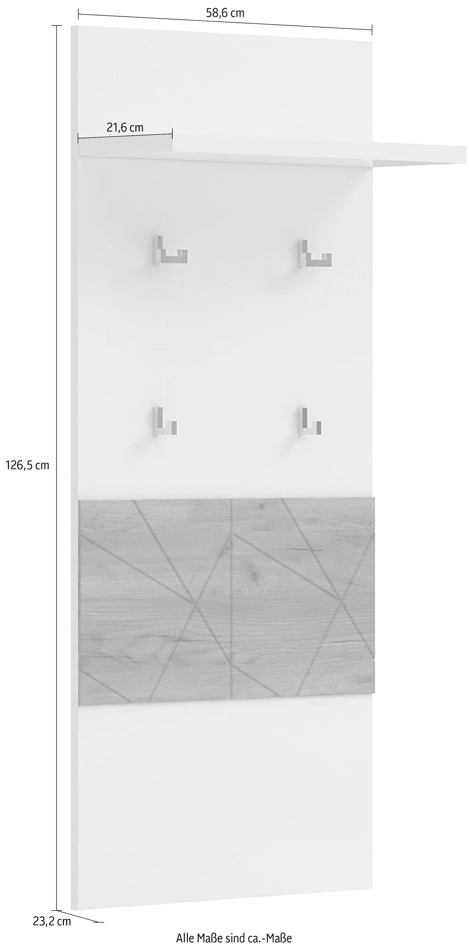 UV | Garderobenpaneel Breite »Stela«, cm of 59 lackiert, hochwertig Places Style bestellen BAUR