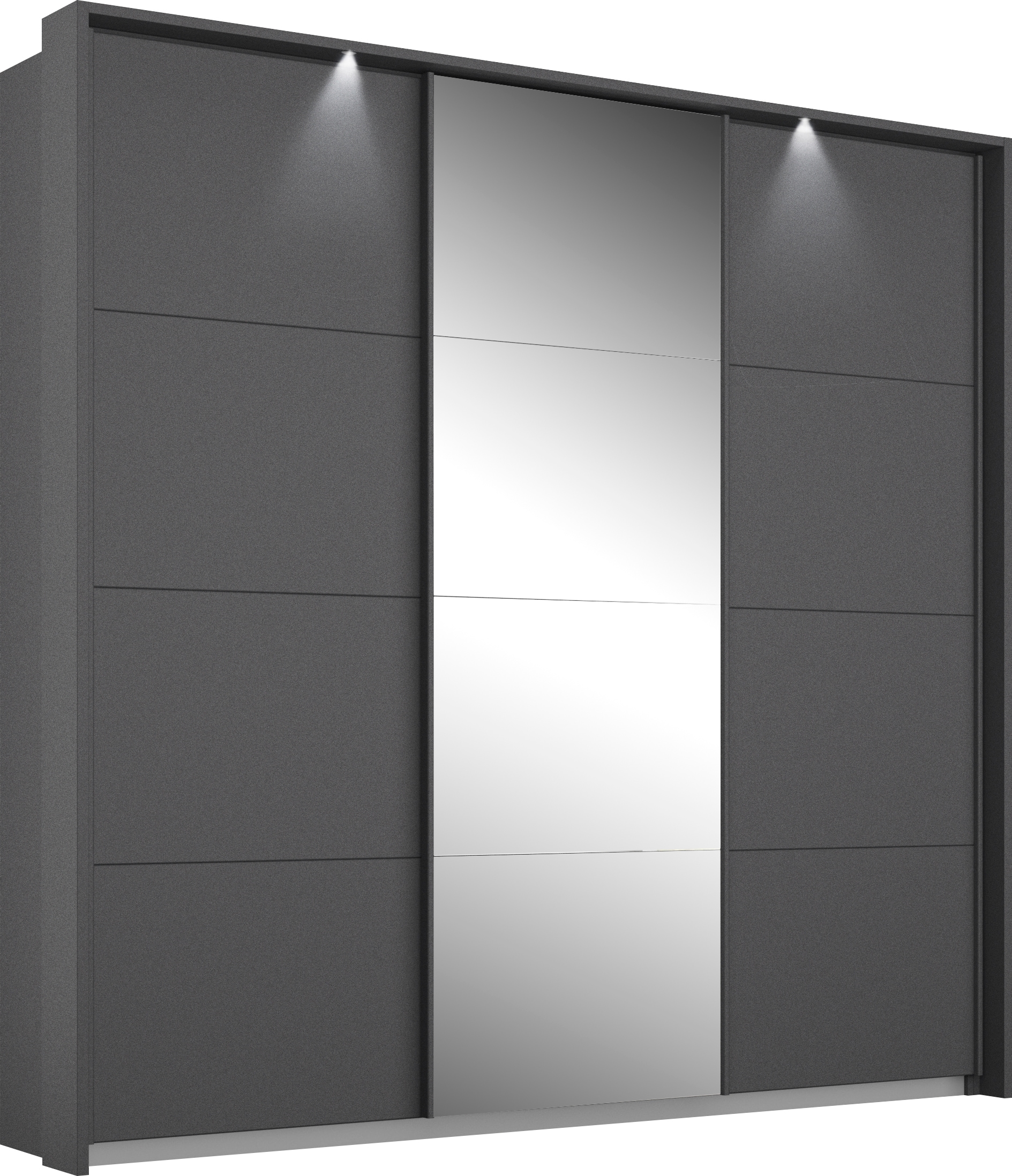 rauch Schwebetürenschrank "Kleiderschrank Schrank Garderobe Schlafzimmerschrank Ankleide KEPAN" optional mit Beleuchtung, Breiten: 211-368 cm, Höhen 213/233 cm, inkl. Schubladeneinsatz und Passepartout MADE IN GERMANY