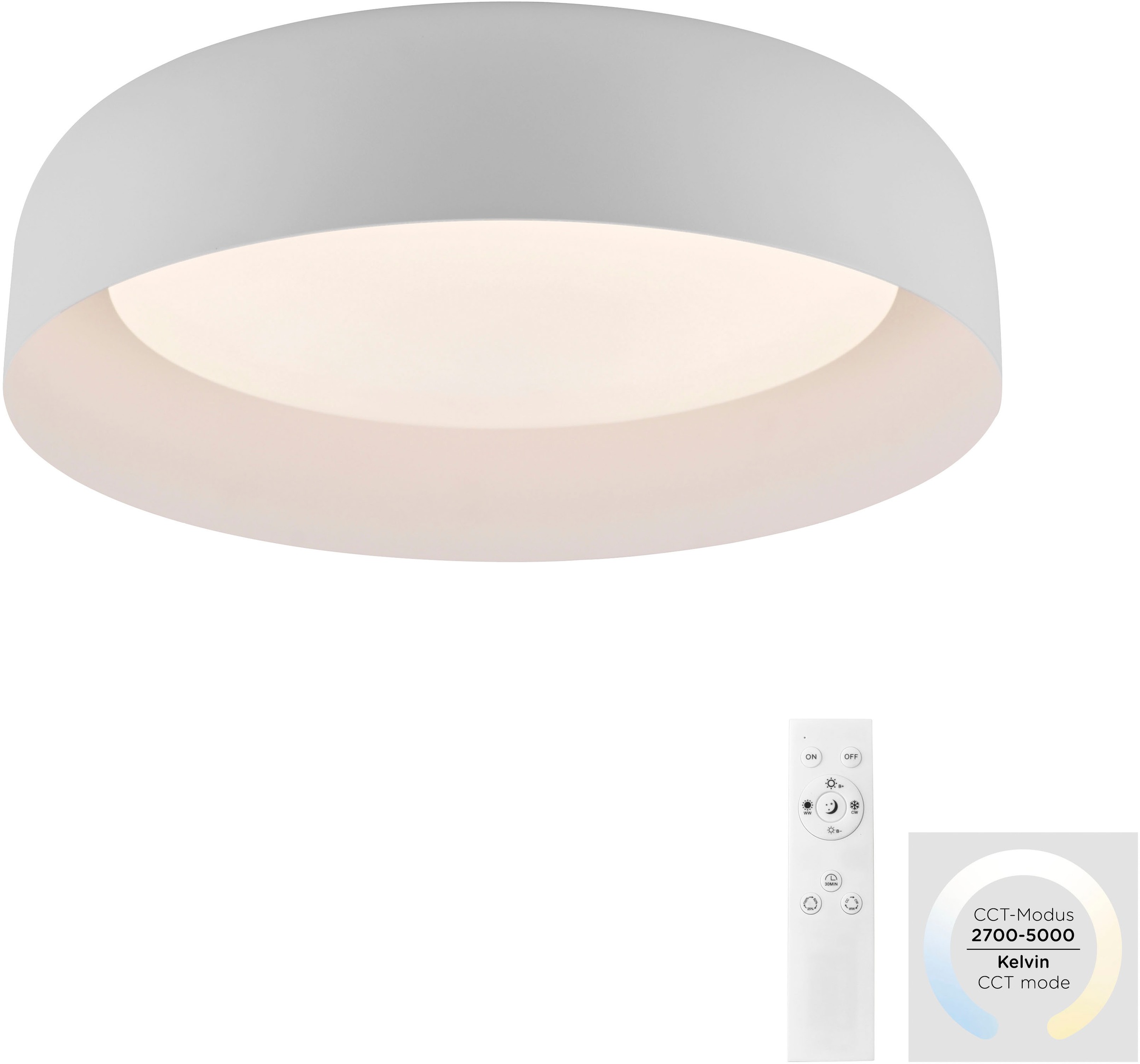JUST LIGHT Deckenleuchte »OSKO«, 1 flammig, Leuchtmittel LED-Board | LED fest integriert, LED, Fernbedienung, Funk inkl.