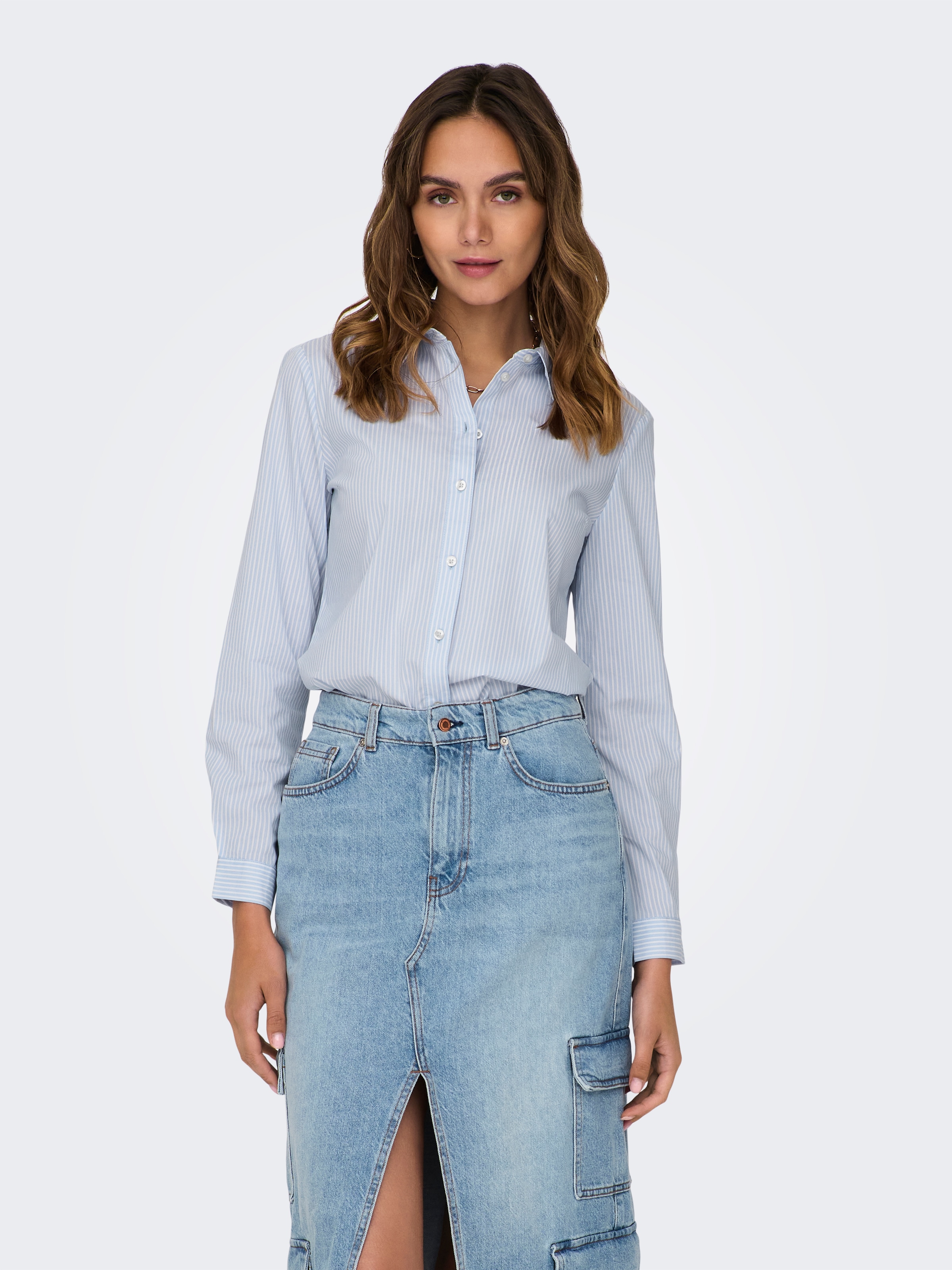 JDY Hemdbluse "JDYMIO L/S SHIRT WVN NOOS", unifarben oder gestreift günstig online kaufen