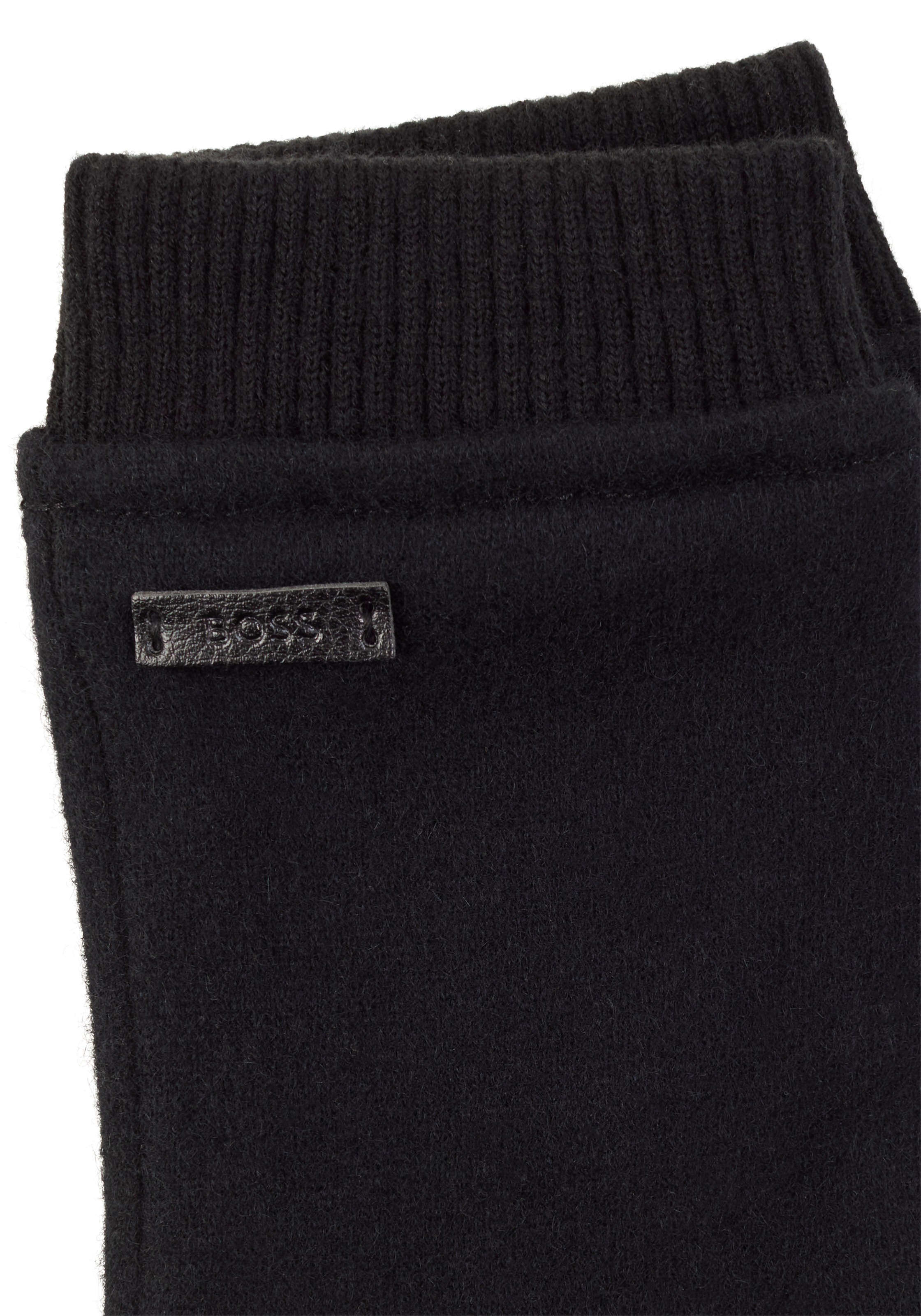 BOSS Strickhandschuhe "Kalsper", mit Labelaufnäher aus Leder günstig online kaufen