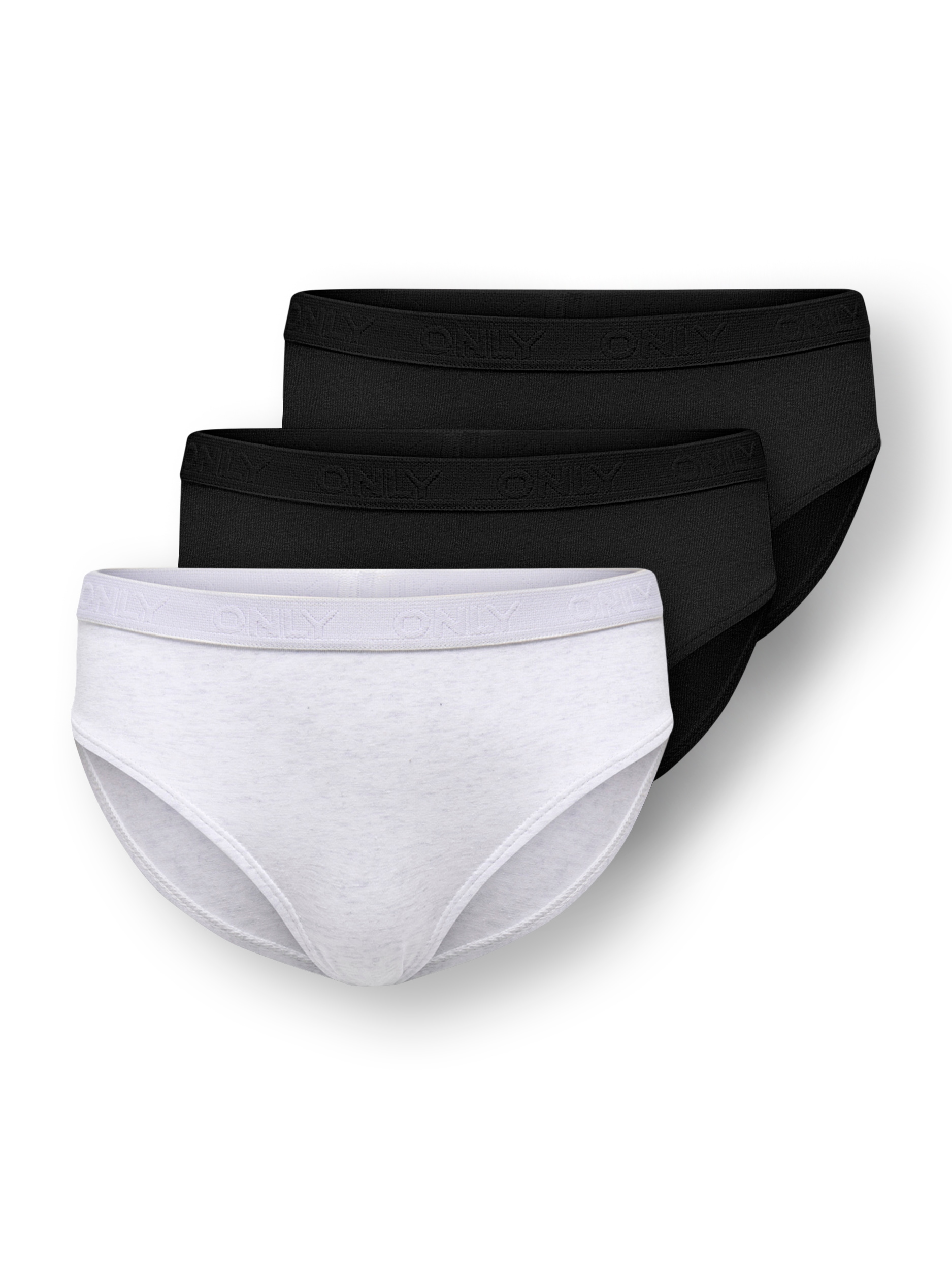 KIDS ONLY Mädchen Slip "KOGLOLA 3-PACK LOGO BRIEFS ACC", Gr. 122super light grau melange pack:3, pack schwarz, Jersey, Obermaterial: 95% Baumwolle,