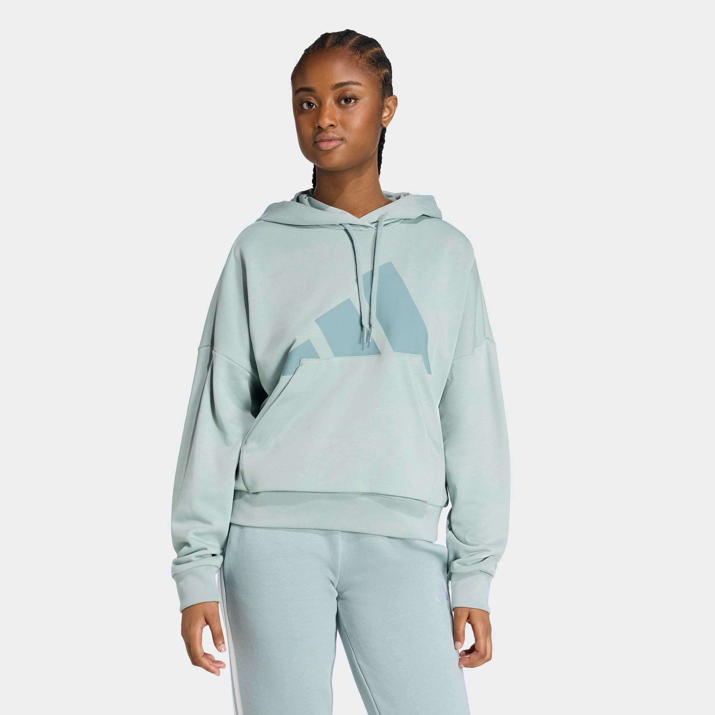 Kapuzensweatshirt ADIDAS SPORTSWEAR "W BL FT HD", Damen, Gr. XS, wosa, Obermaterial: 55% Baumwolle, 36% Polyester, 9% Viskose, Sweatshirts