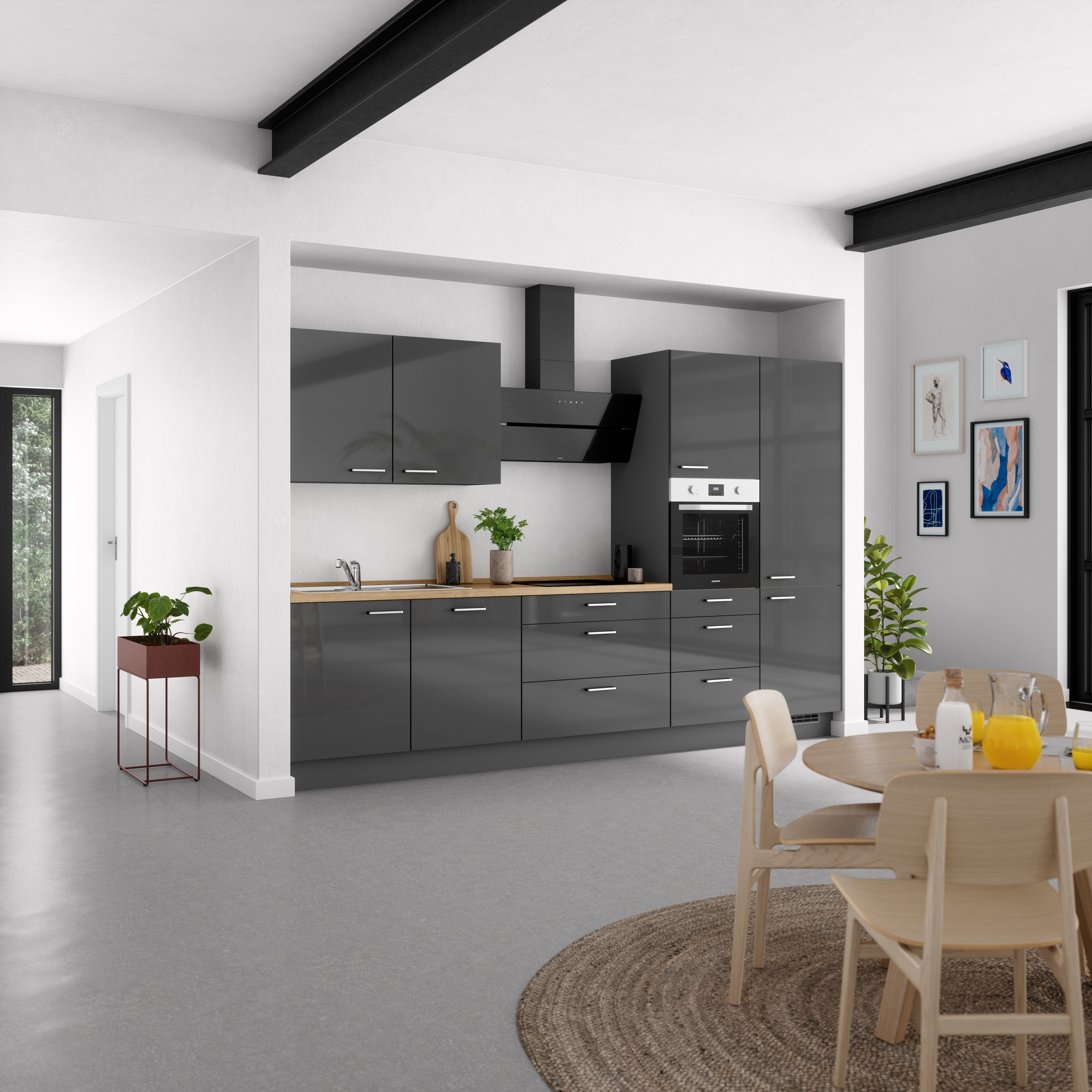 nobilia® Küchenzeile »"Flash II"«, vormontiert, Ausrichtung wählbar, Breite 330 cm, wahlw. mit E-Geräten