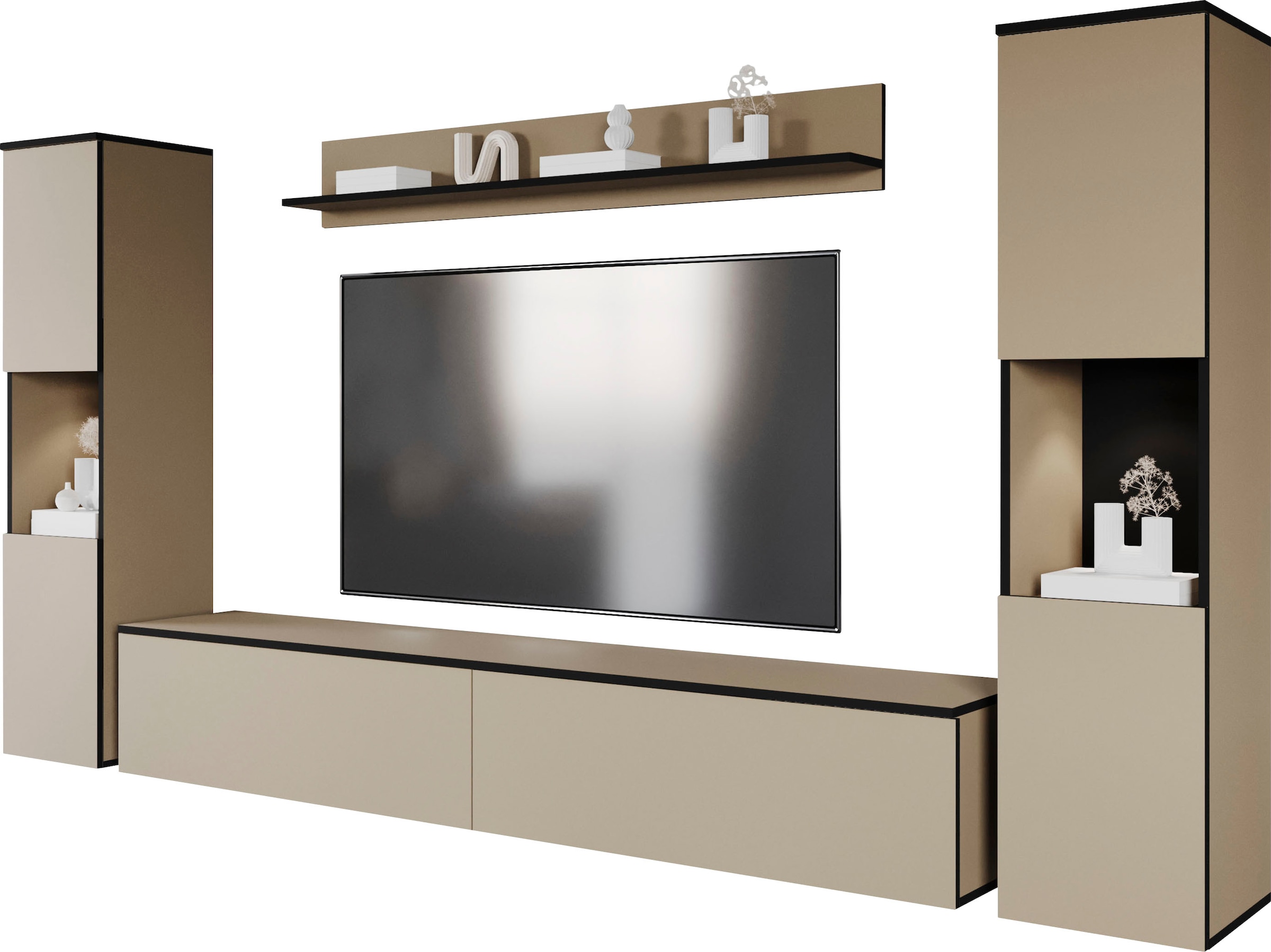 INOSIGN Wohnwand "PARIS, Vitrine Türanschlag links/rechts wechselbar", (Kom günstig online kaufen