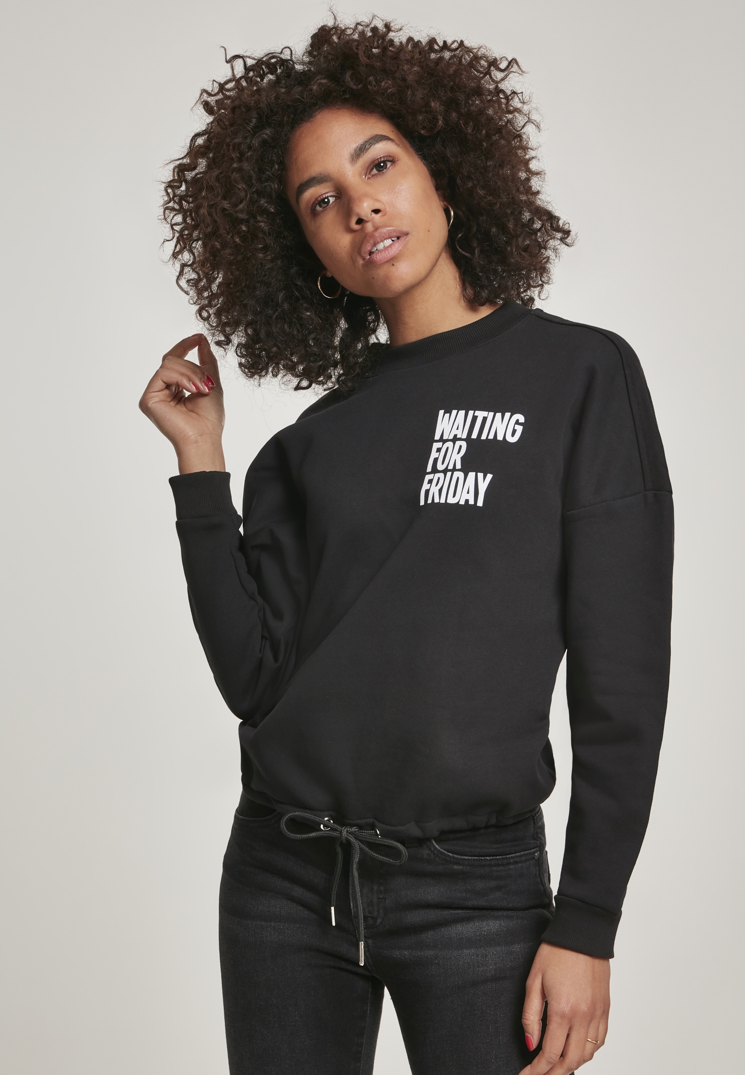 MisterTee Sweater "MisterTee Damen Ladies Waiting For Friday Crewneck" günstig online kaufen