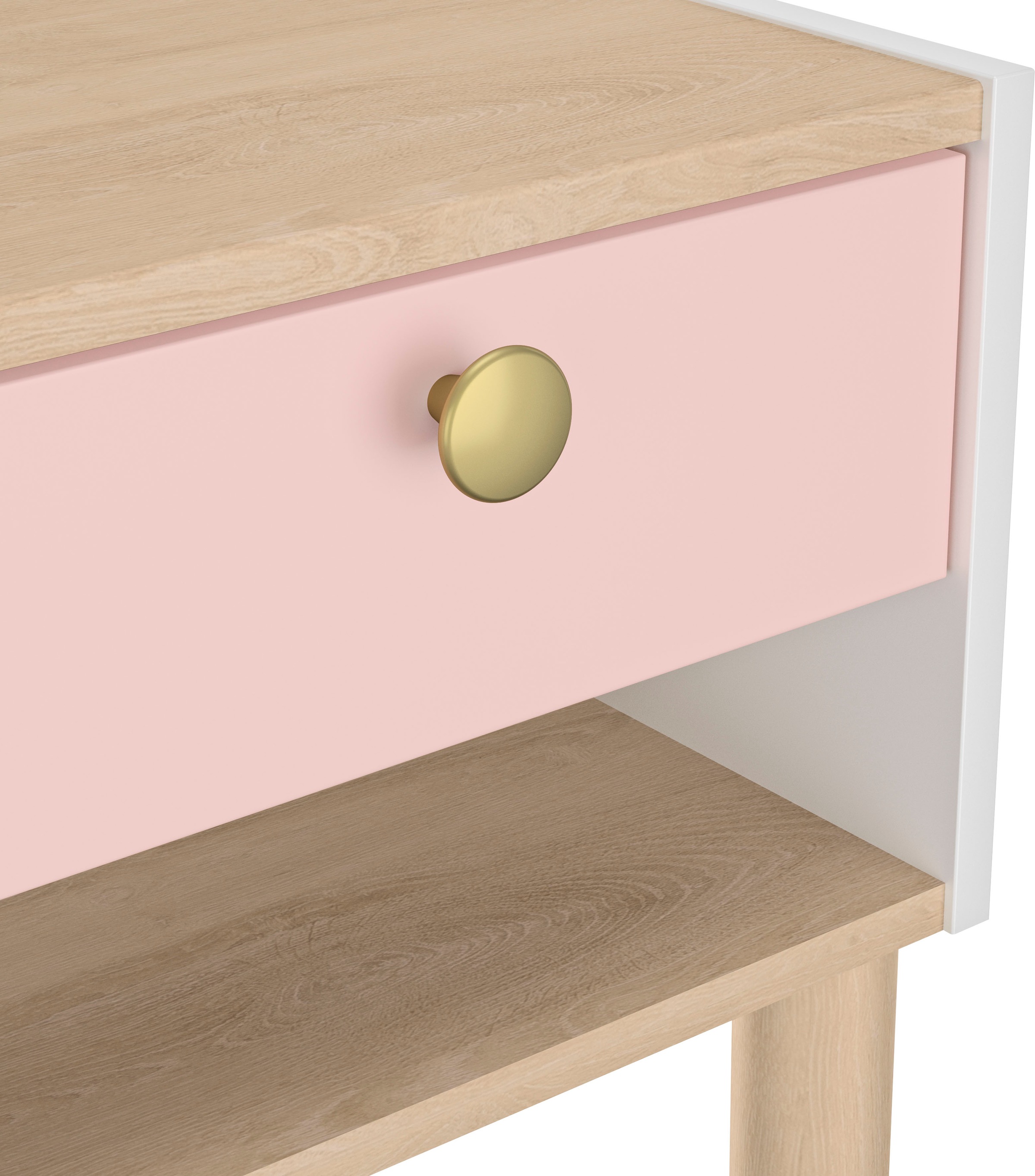 Jugendzimmer-Set GAMI "Romy", rosa (bunt), ohne Matratze, B/H: 90cm x 200cm, Holzwerkstoff, Schlafzimmermöbel-Sets, Elegantes Design für eine sanfte und feminine Atmosphäre. 6