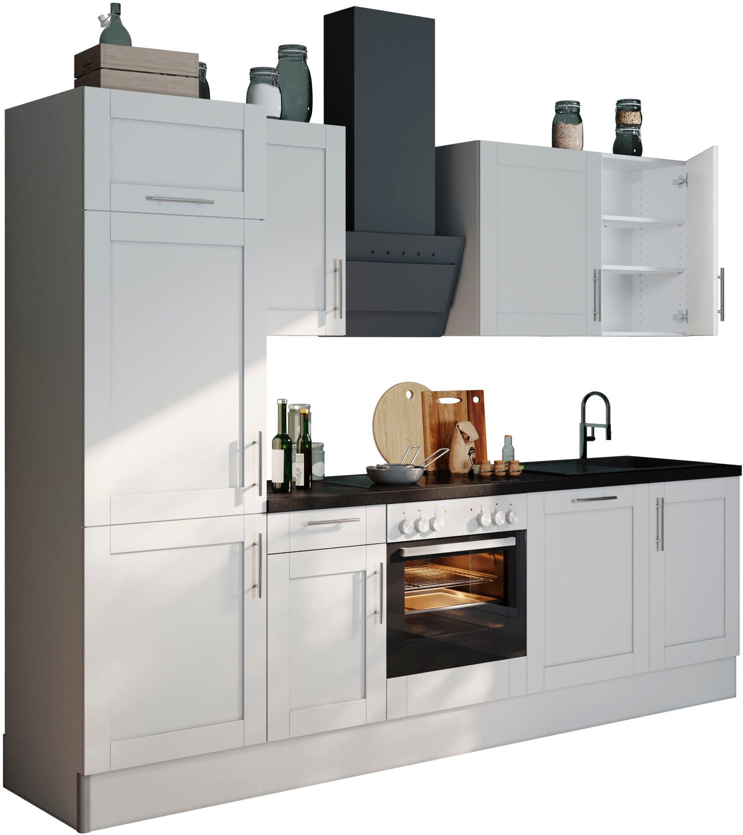 KOCHSTATION Küche "KS-Ahus", 280 cm breit,wahlweise mit E-Geräten,MDF Front günstig online kaufen