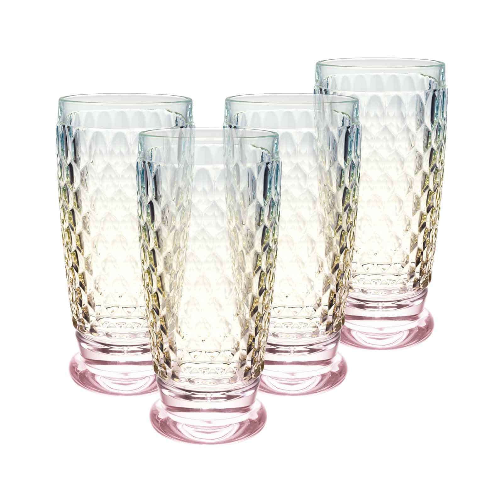 VILLEROY & BOCH Longdrinkglas "Longdrinkglas Boston Pearl 300 ml 4er Set bunt", bunt, Trinkgefäße