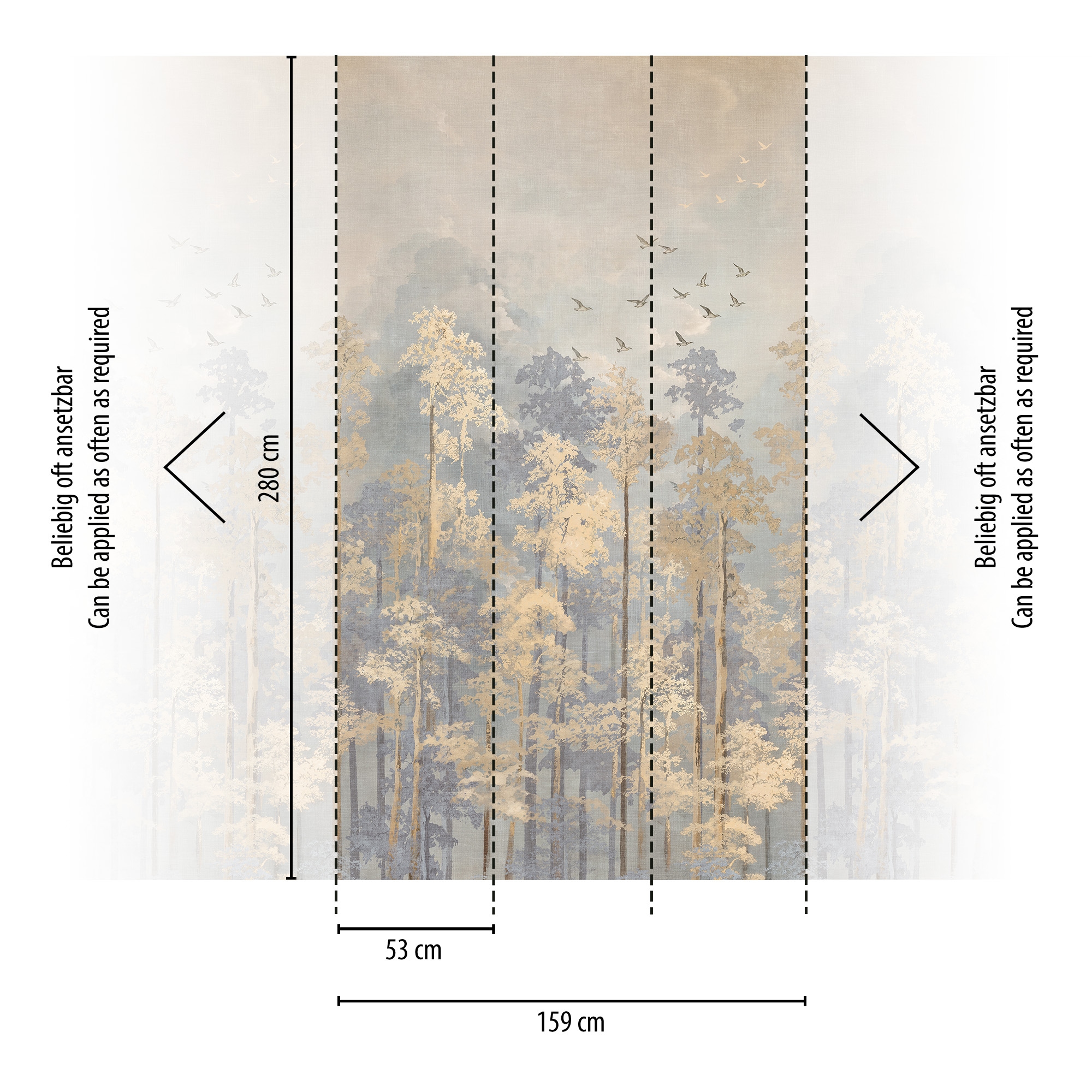 CosmoLiving by Cosmopolitan Vliestapete »Nature’s Awakening Fototapete« matt strukturiert Sanfter Waldblick mit harmonischem Verlauf