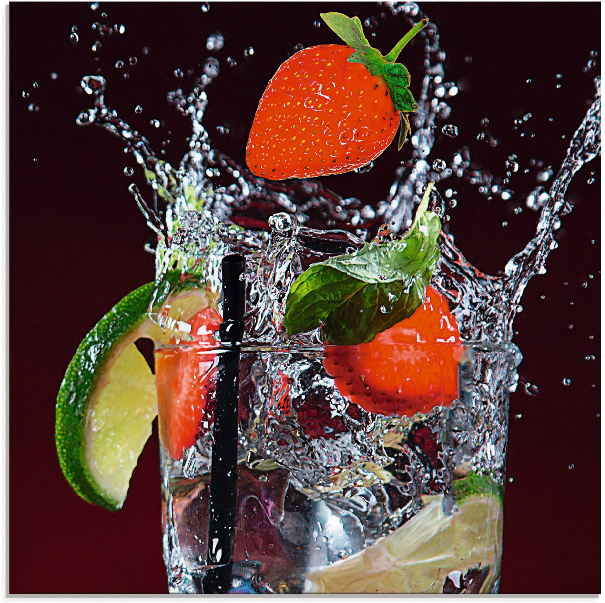 Artland Glasbild »Frischer Fruchtcocktail I«, Getränke, (1 St.), in verschiedenen Größen