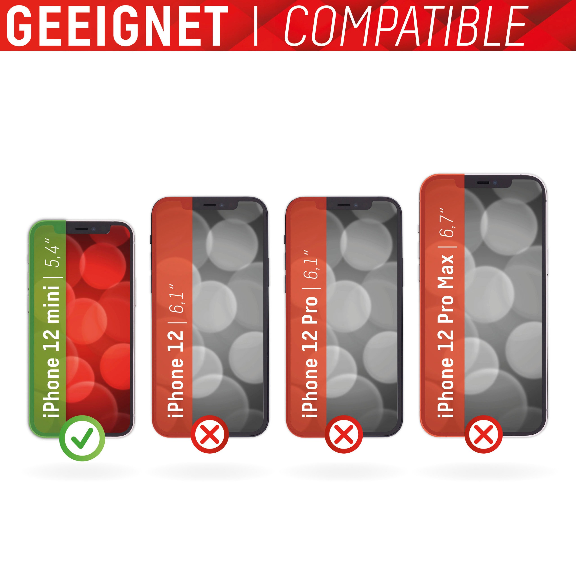 Displex Displayschutzglas »DISPLEX Real Glass Panzerglas für Apple iPhone 12 mini (5,4")«, für Apple iPhone 12 Mini, (1 St.)