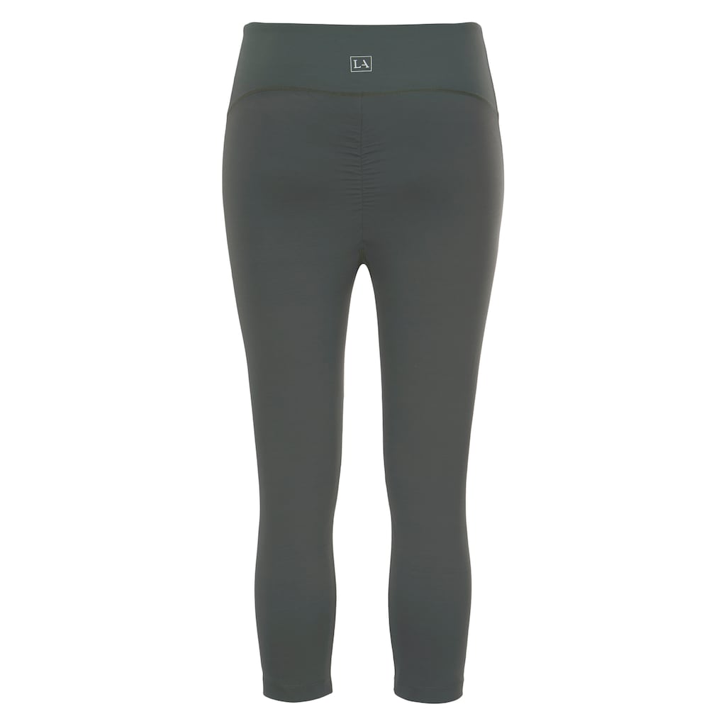 LASCANA ACTIVE Caprileggings »-Sport Capri«, mit kleiner Raffung, Loungewear