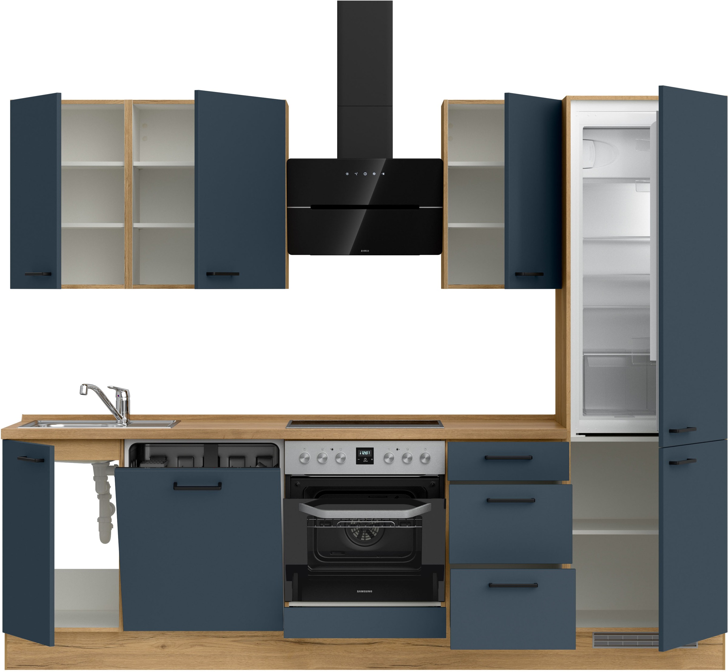 nobilia® Küchenzeile »"Easytouch II"«, vormontiert, Ausrichtung wählbar, Breite 270 cm, wahlw. mit E-Geräten
