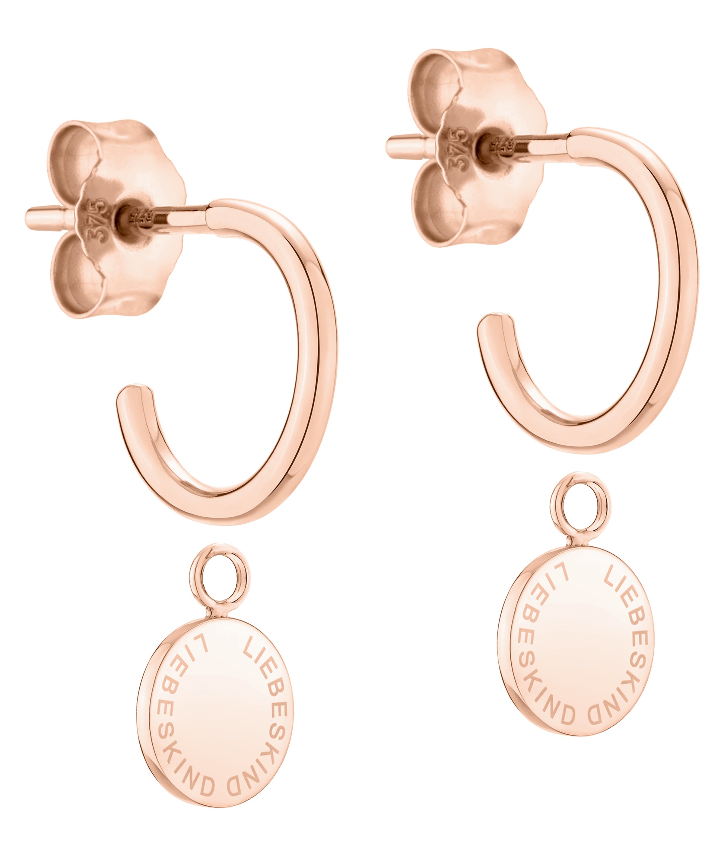 Liebeskind Berlin Paar Creolen »Schmuck Geschenk Gold 375 Ohrringe Gold Collection«, Einhänger abnehmbar