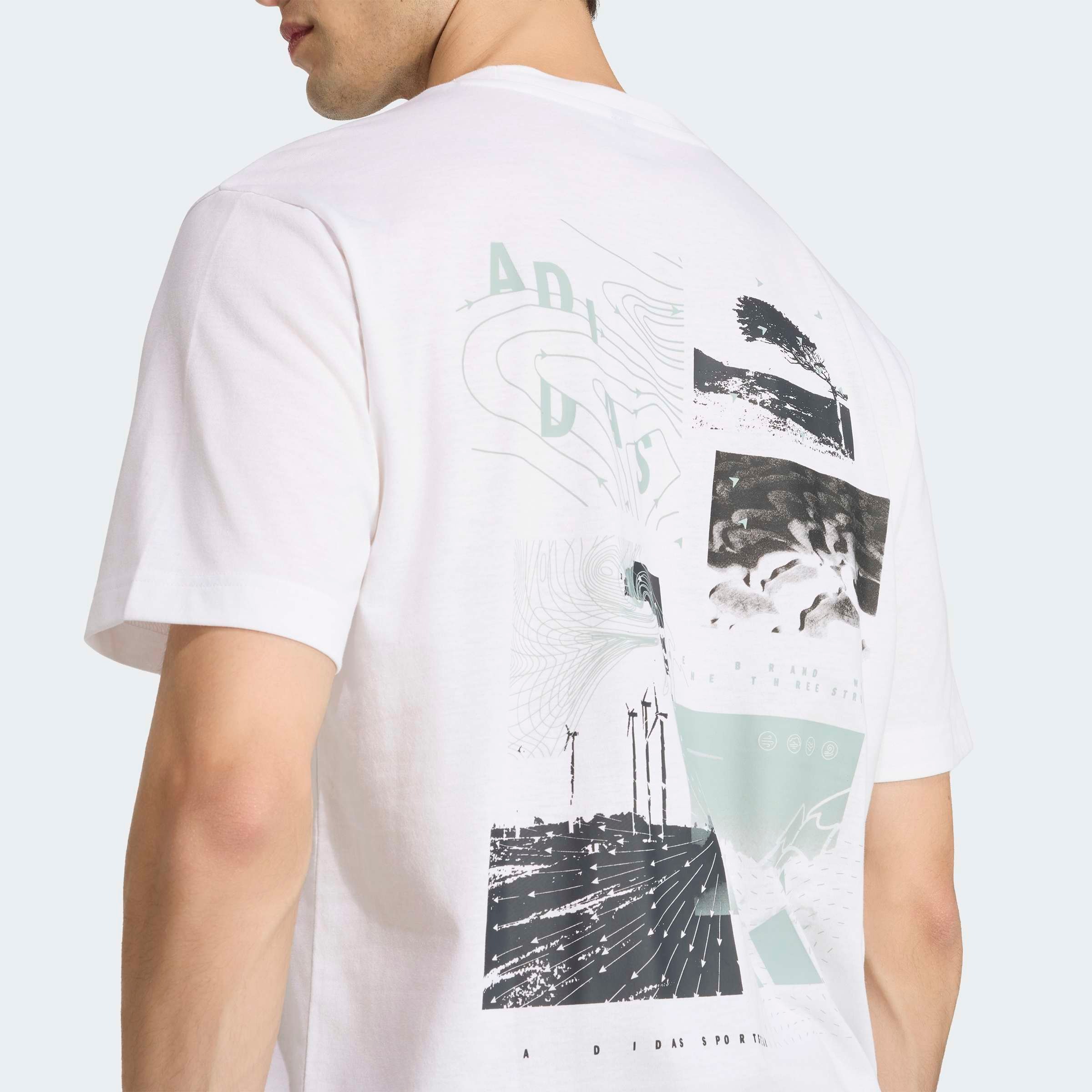 T-Shirt ADIDAS SPORTSWEAR "CLIMACOOL CITY TECH ILLUSTRATION GRAFIK", Herren, Gr. XL, weiß, Obermaterial: 65% Polyester, 35% Baumwolle, normal, Rundhals, Shirts T-Shirt 2