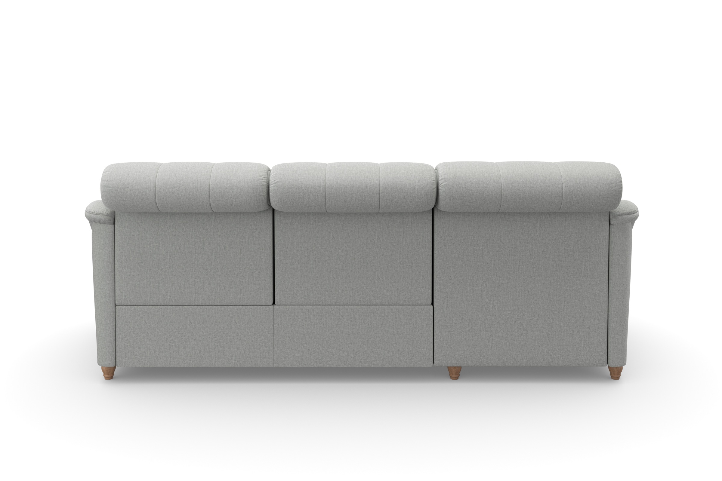 Ecksofa HOME AFFAIRE "Boston L-Form", grau (hellgrau), B:254cm T:170cm, Struktur (100% Polyester);Luxus-Microfaser Florence (100% Polyester);Chenille (100% Polyester);NaturLEDER (reines Rindsleder), Sofas, Ecksofa, Kopfteilverstellung an jeder Sitzfläche, 3