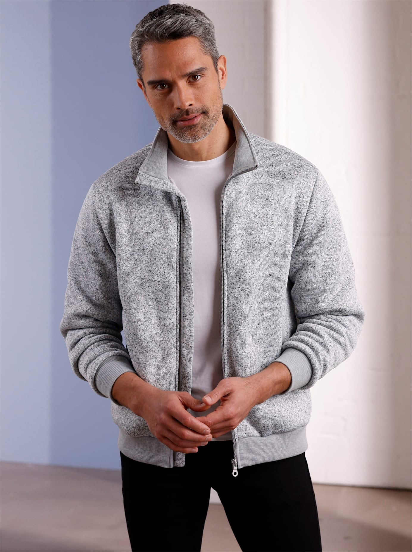 Classic Strickfleecejacke, ohne Kapuze günstig online kaufen