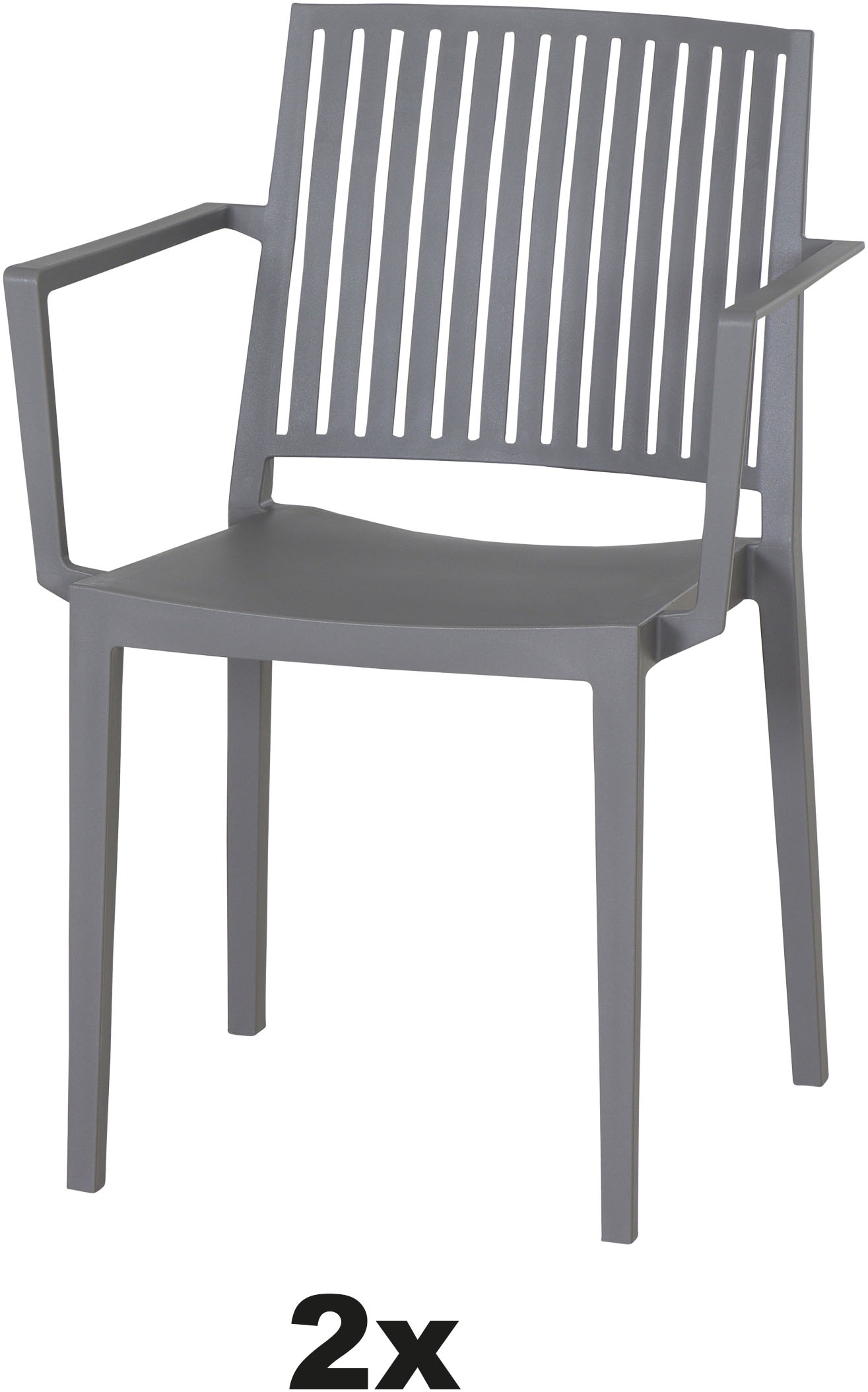 Siena Garden Gartensessel »Lane 2er Set Stapelsessel grau« Set, 2 Stk. tlg. Gestell, Polypropylen/Glasfaser