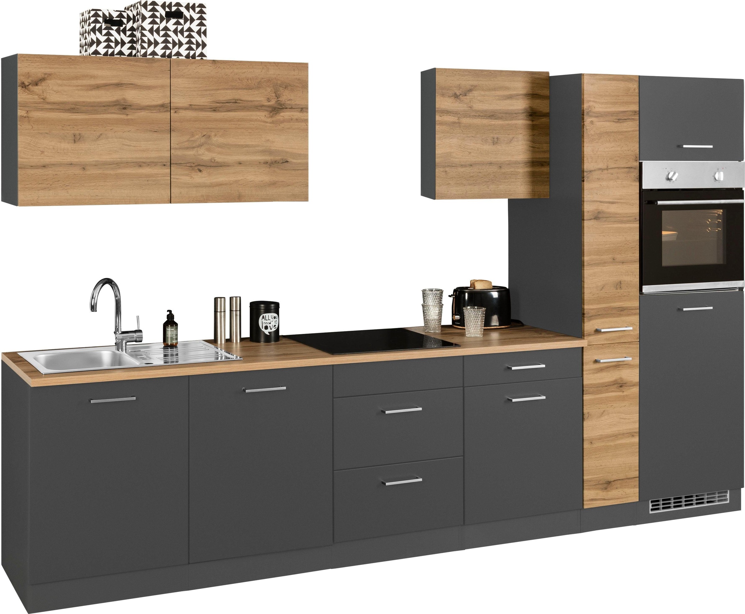 Thumbnail - KOCHSTATION Küchenzeile "KS-Kehl", ohne E-Geräte, Breite 330 cm, für Kühlschrank und Geschirrspüler