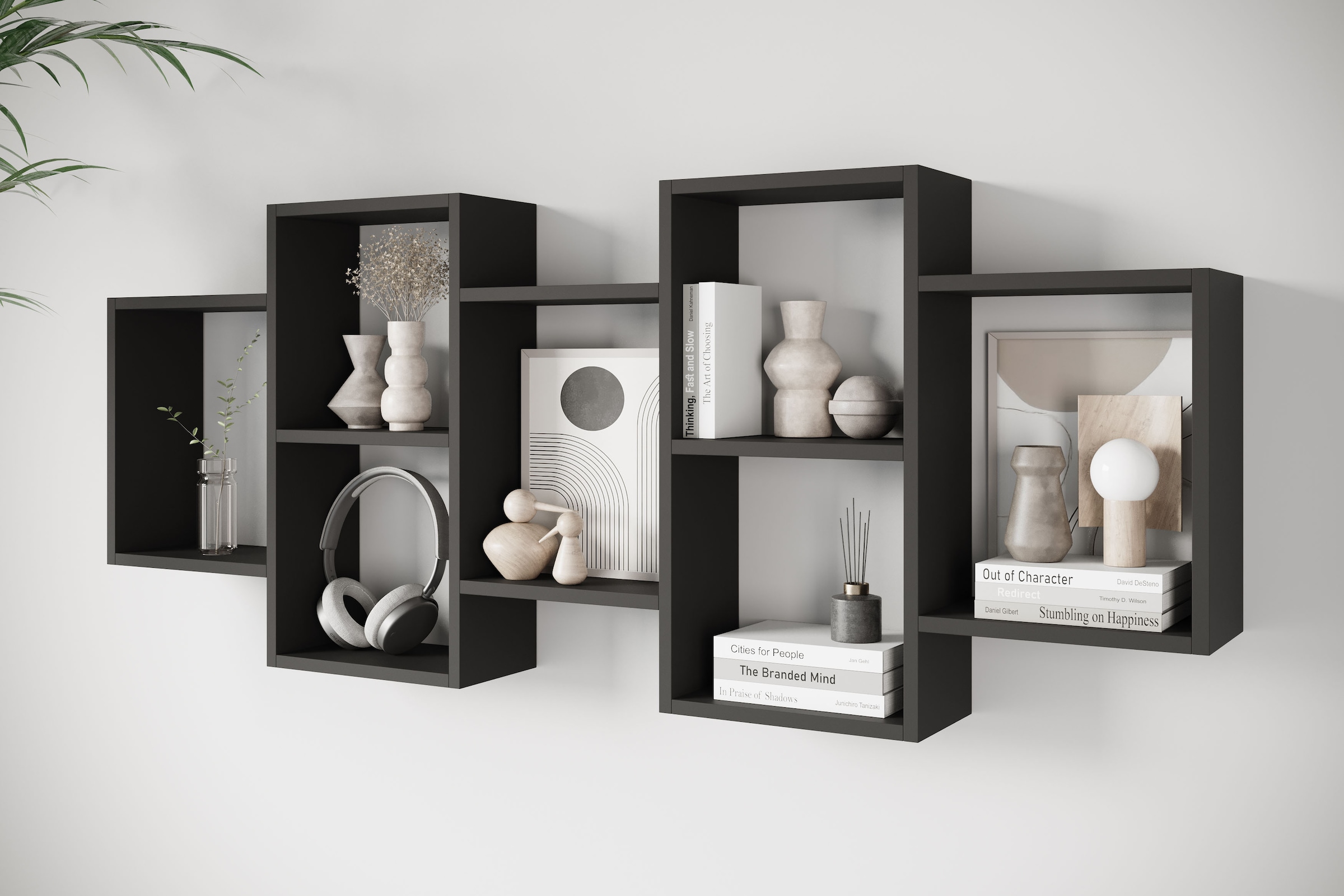 INOSIGN Wandboard »Wandregal Trio«, (1 St.), Stell- oder Hängeregal, 10 offene Fächer, flexibel montierbar